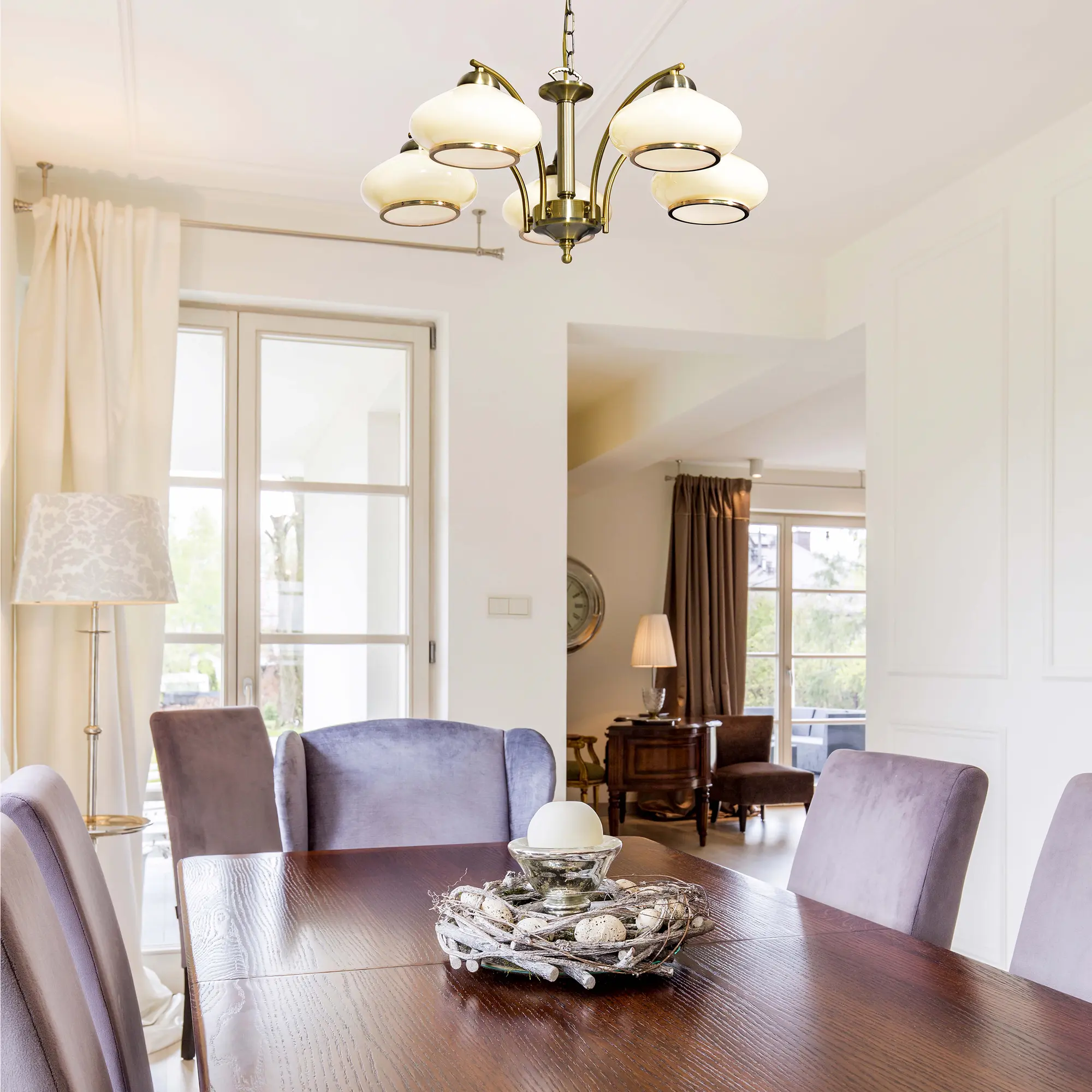 Żyrandol Rita złoty patyna 5 x E27 Activejet - 3