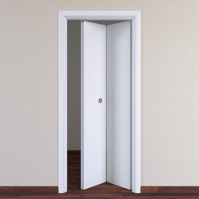 Porta pieghevole a libro in MDF, L 80 x H 210 cm, bianca, spingere a destra PEARL