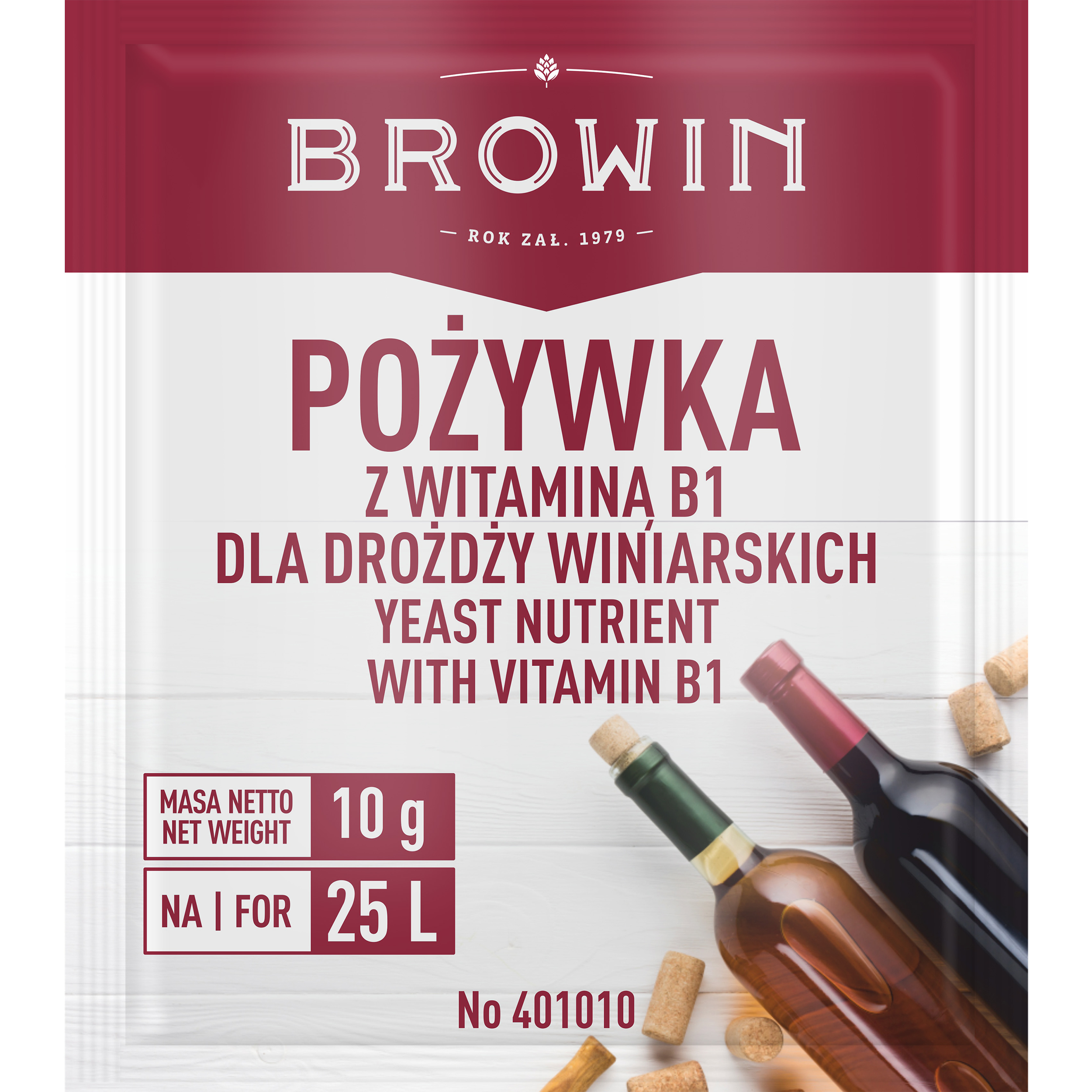 Pożywka do wina 10g z witaminą B1 Browin