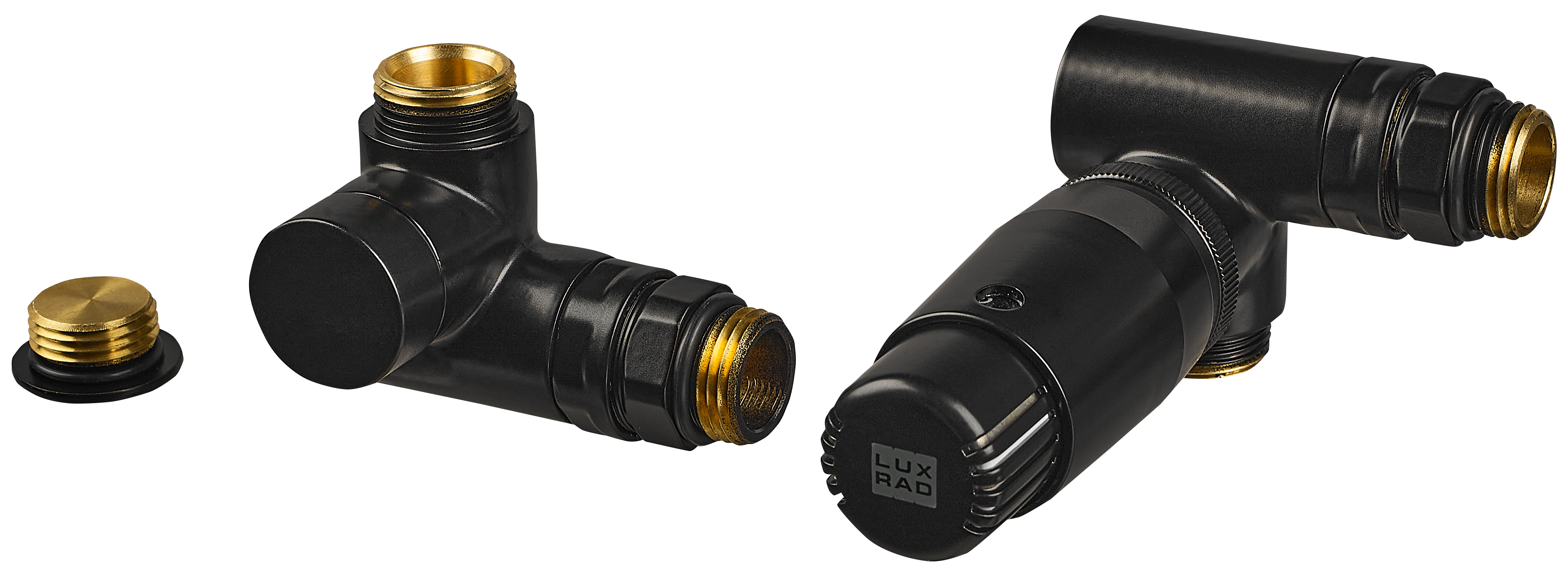 Zestaw termostatyczny TRÓJNIK PRAWY 1/2" czarny mat LUXRAD