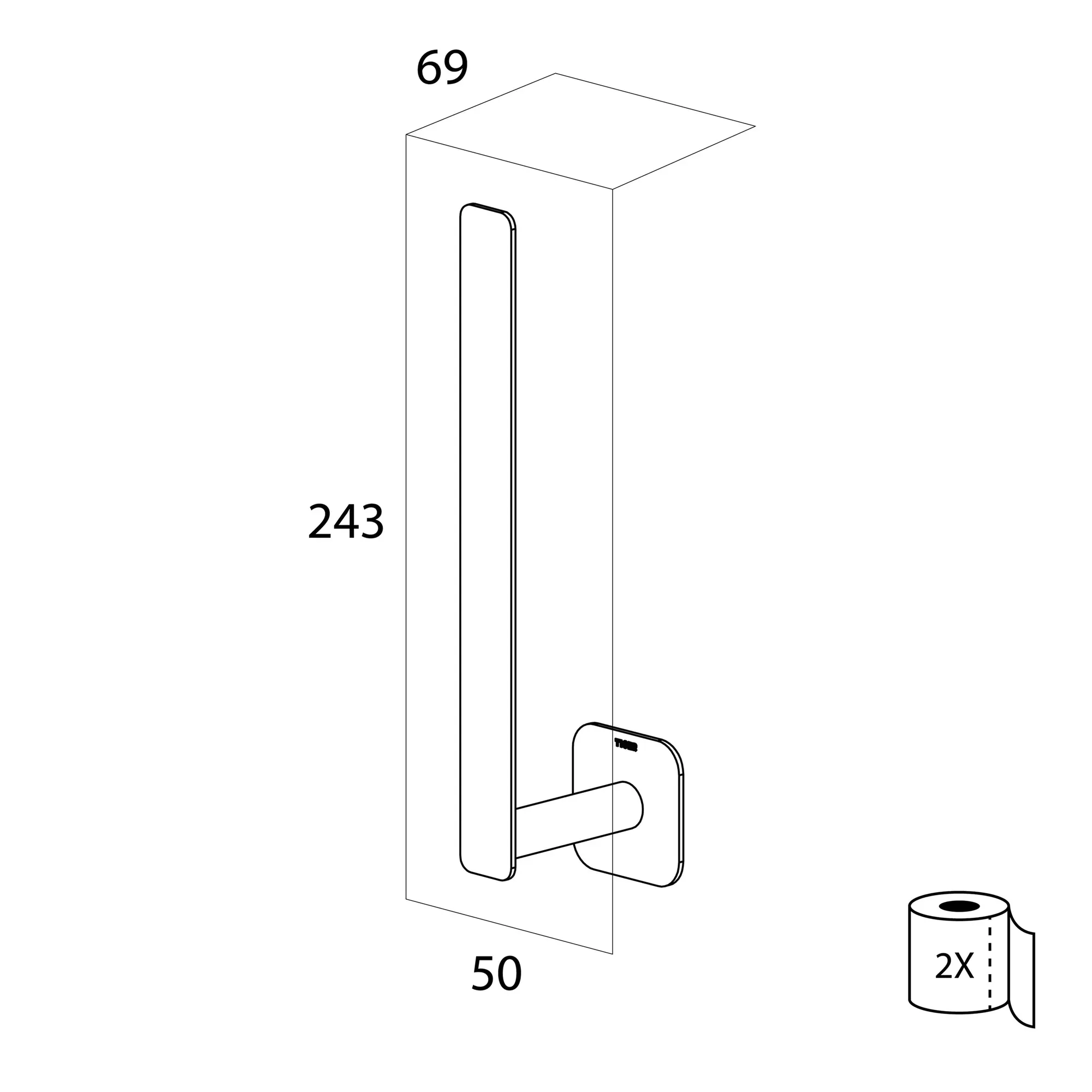 Uchwyt na papier toaletowy Colar Tiger - 3