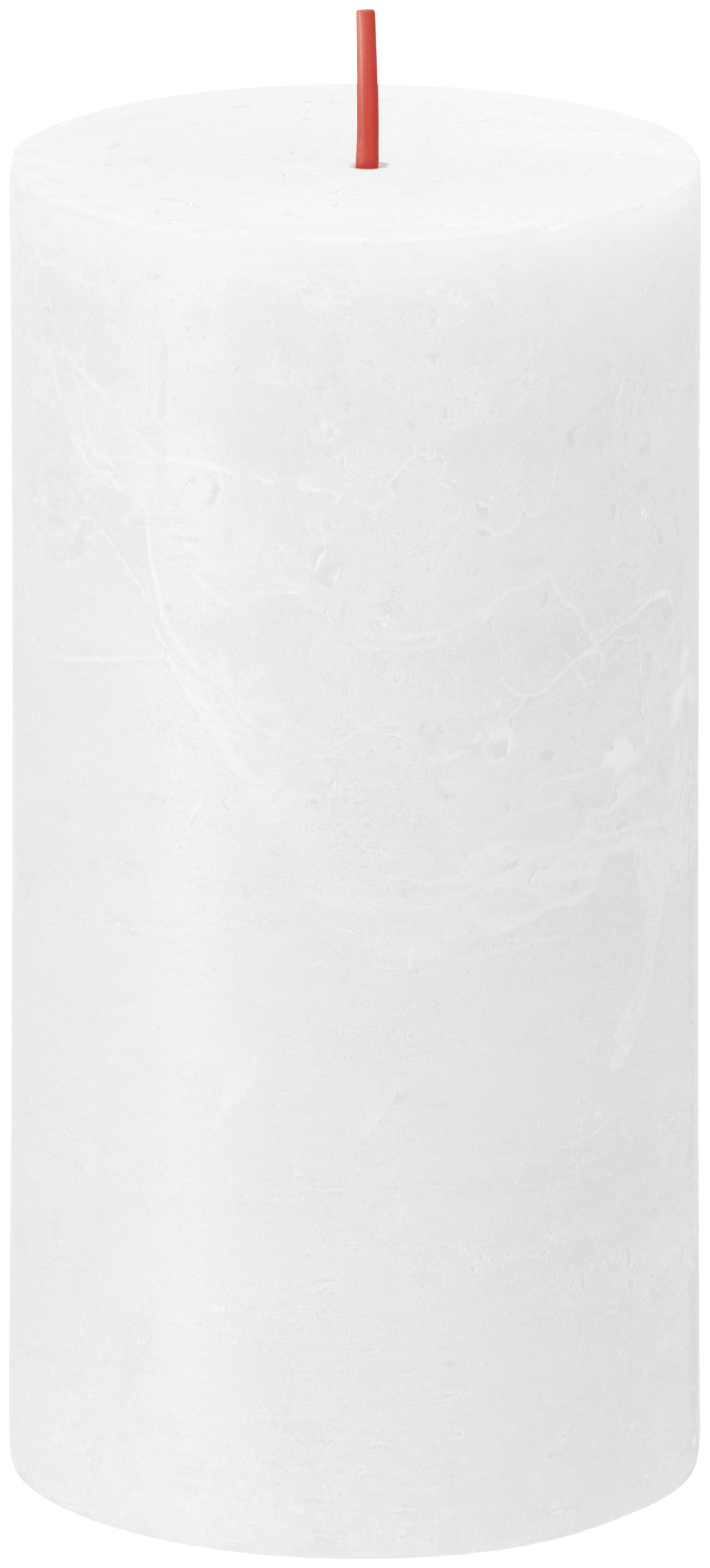 Świeca pieńkowa Rustic Shine biała wys. 13 cm Bolsius