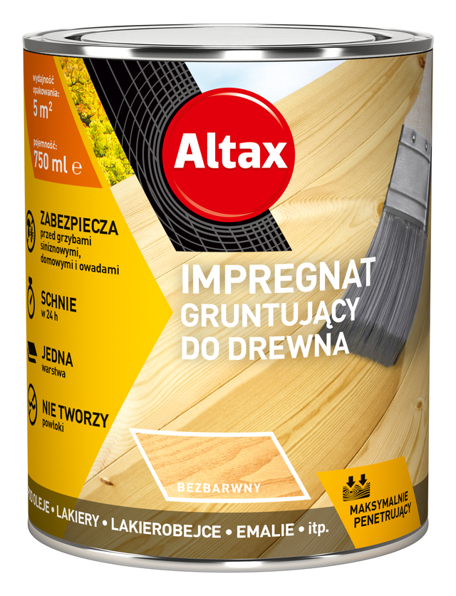 Impregnat do drewna GRUNTUJACY 0.75 l Bezbarwny ALTAX