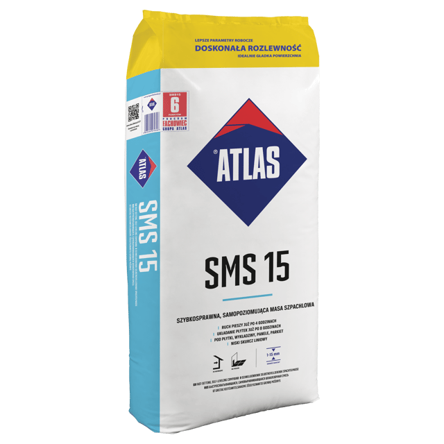 Masa szpachlowa samopoziomująca szybkosprawna SMS 15 25 kg Atlas