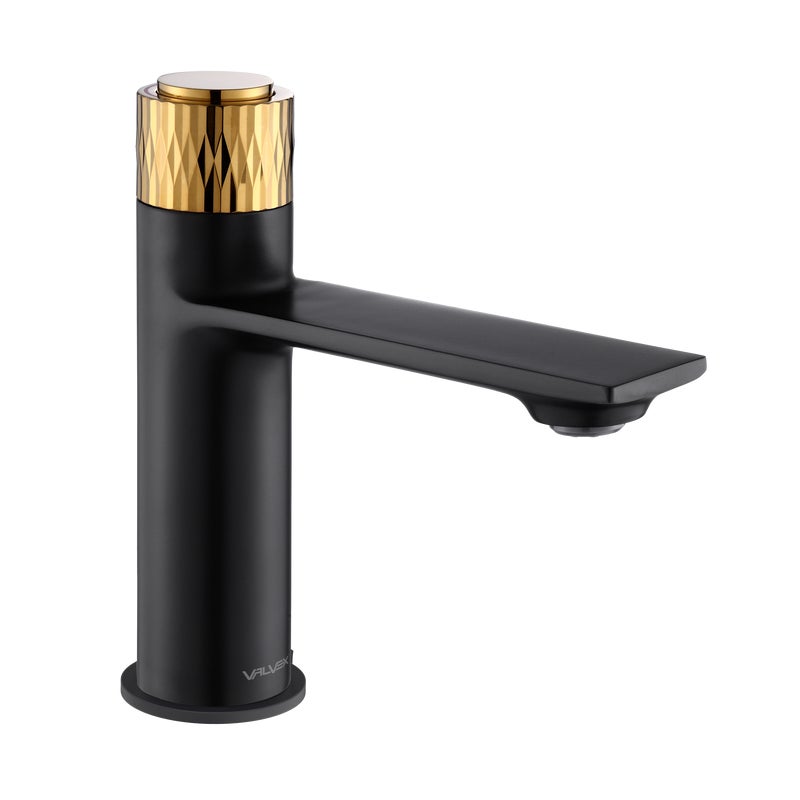 Bateria umywalkowa czarno-złota 17 cm Click On Valvex