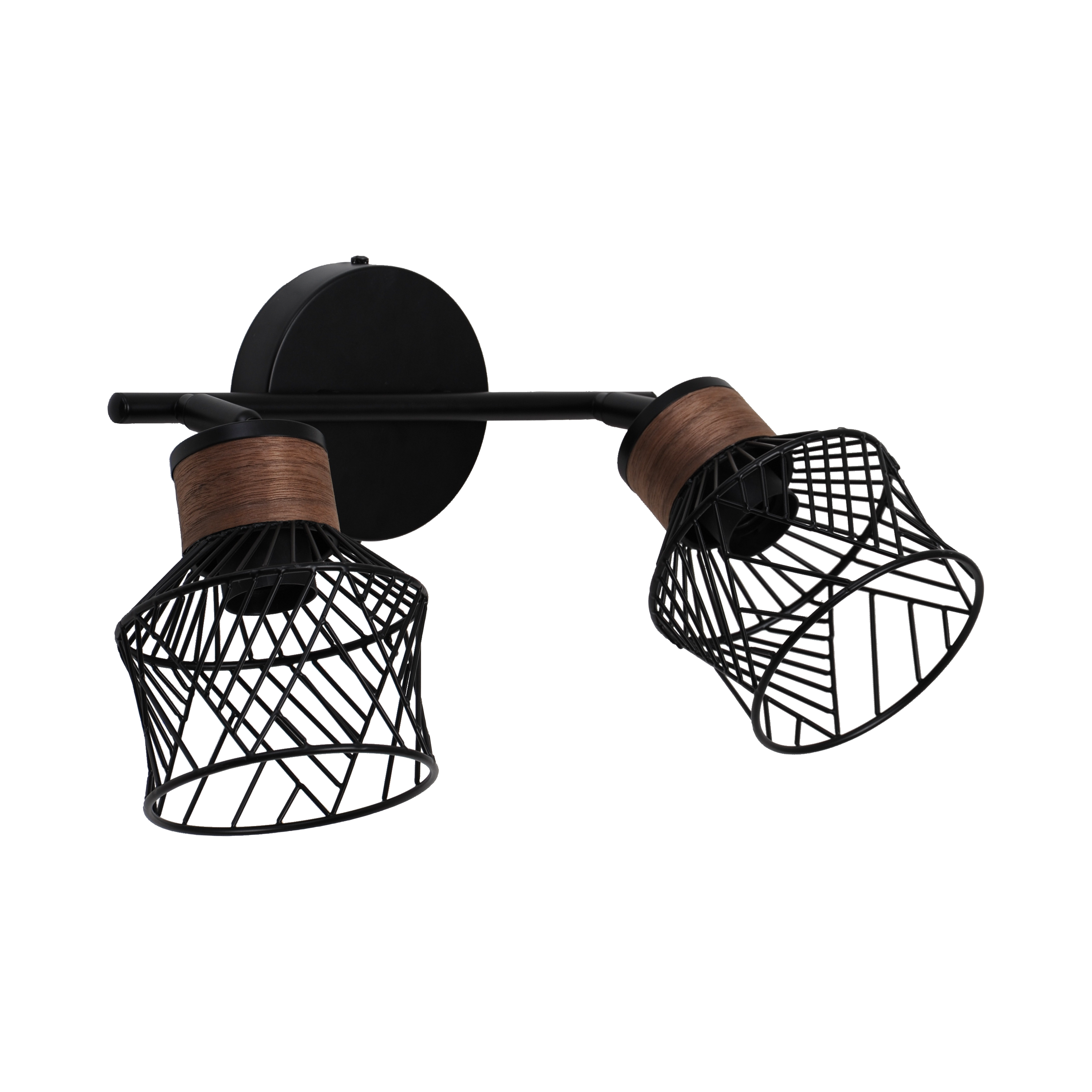 Listwa reflektorowa Kanel czarna z drewnem E27 Inspire