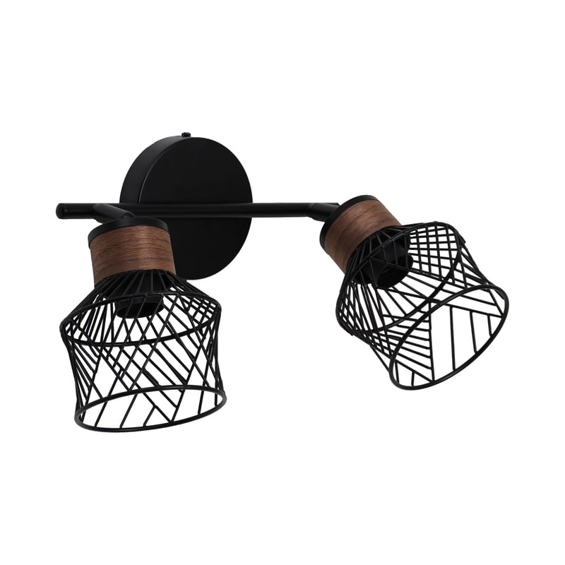 Listwa reflektorowa Kanel czarna z drewnem E27 Inspire