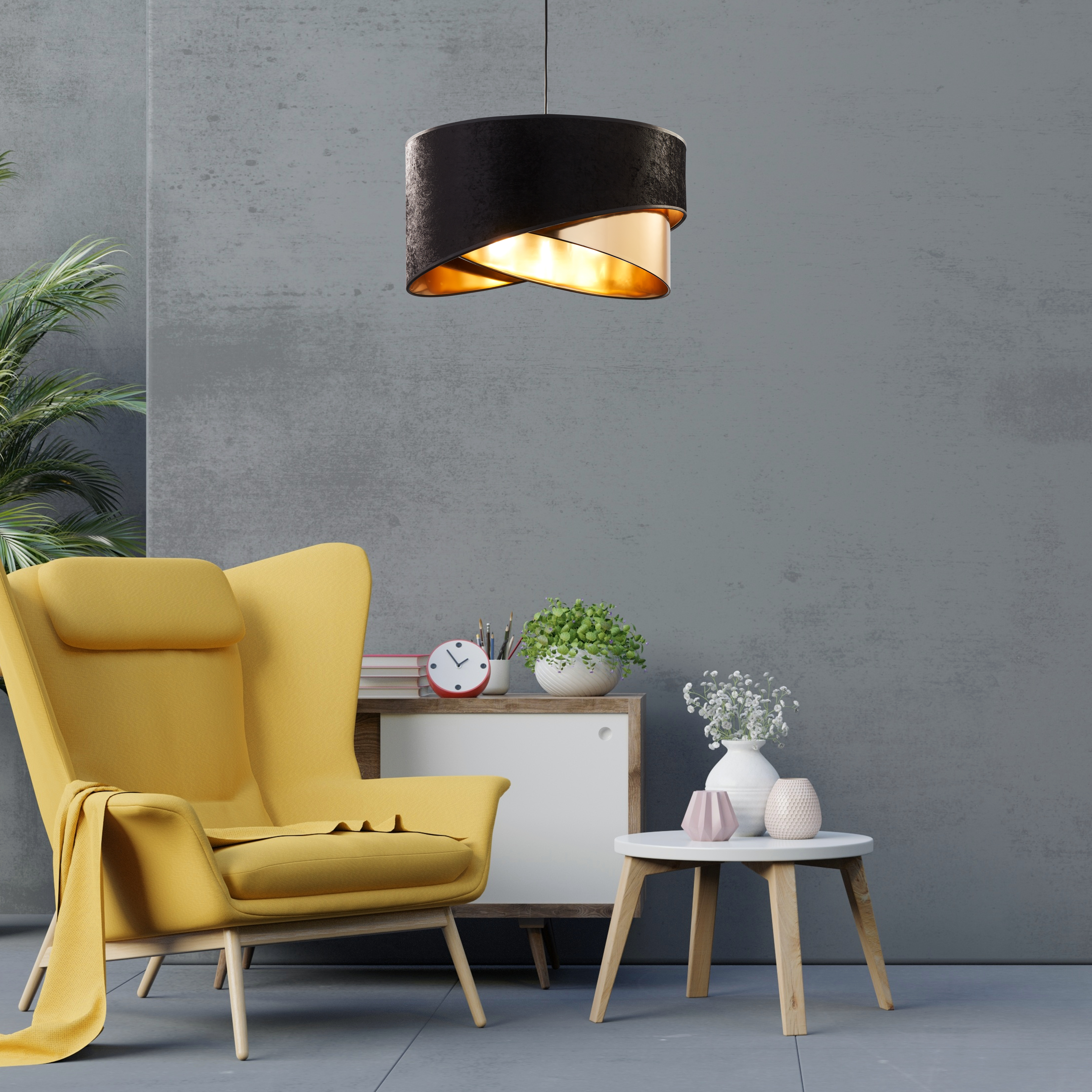 Lampa wisząca Tercio czarno-złota 3 x E27 TK Lighting - 5