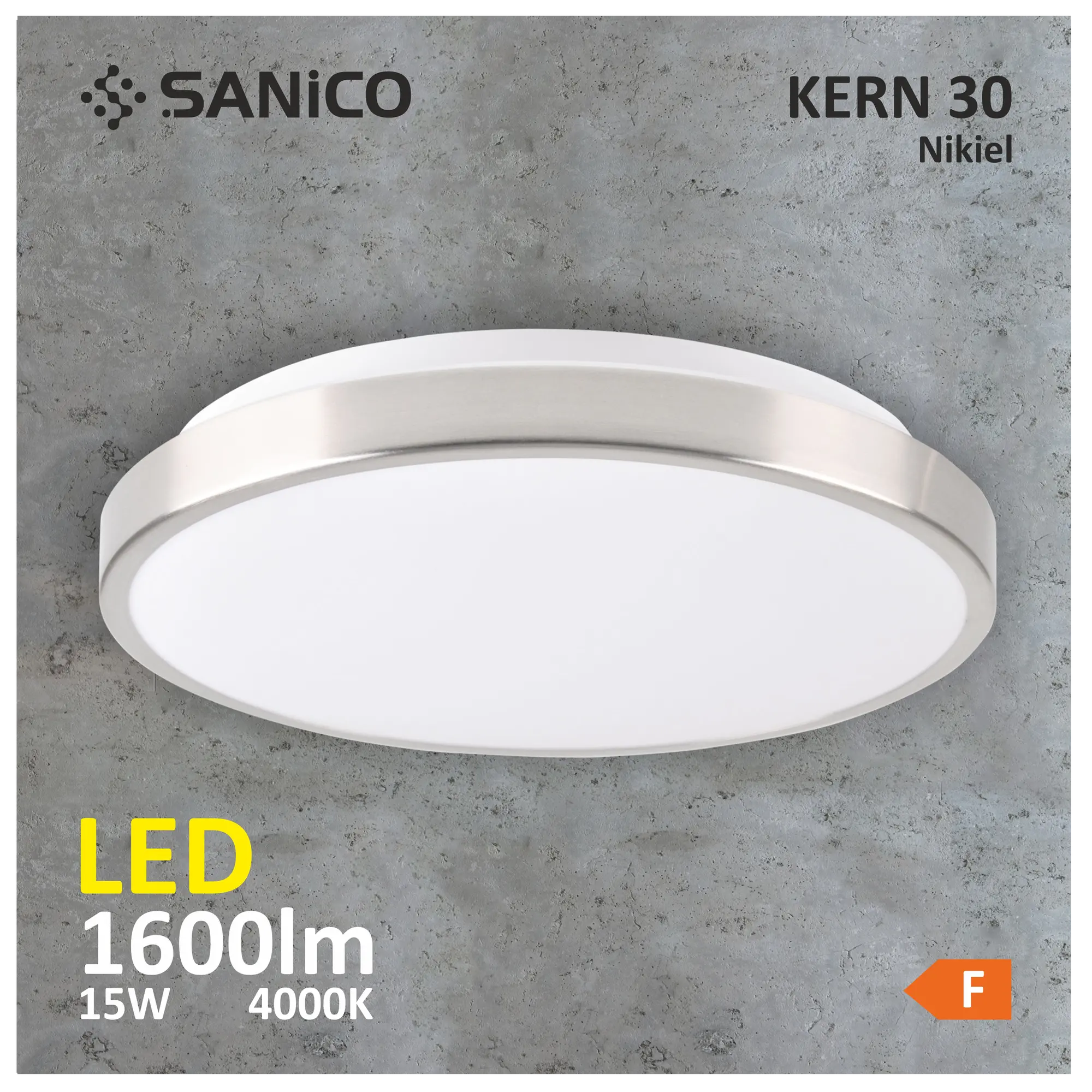 Plafon Kern nikiel 30 cm LED Polux - 4