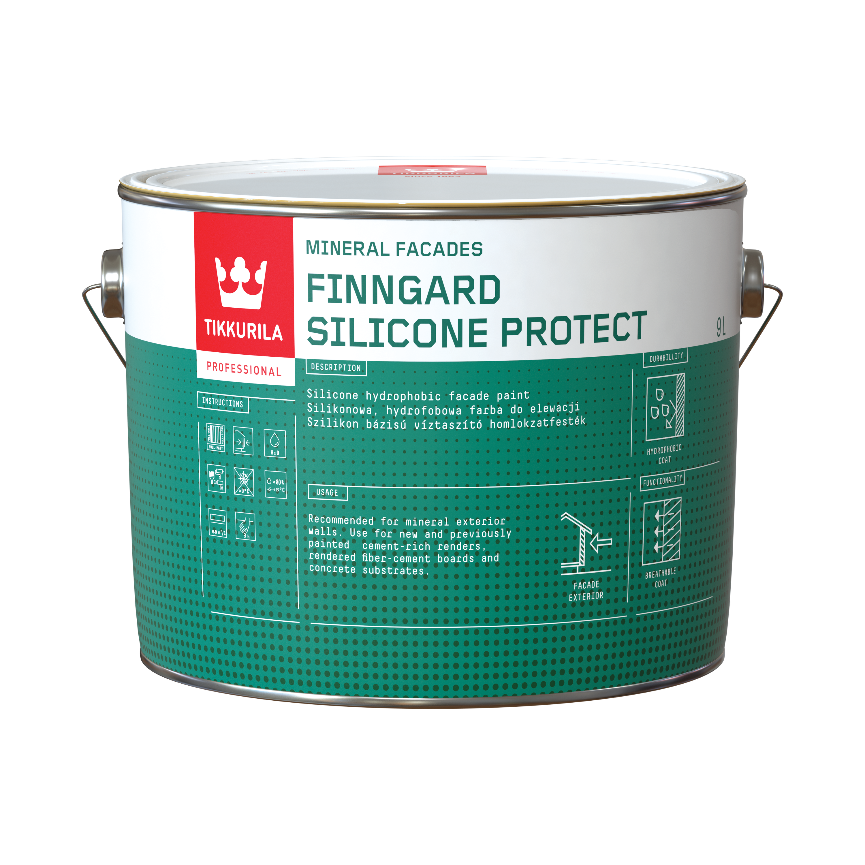 Farba elewacyjna Tikkurila Finngard Silicone Protect 9 l Baza C
