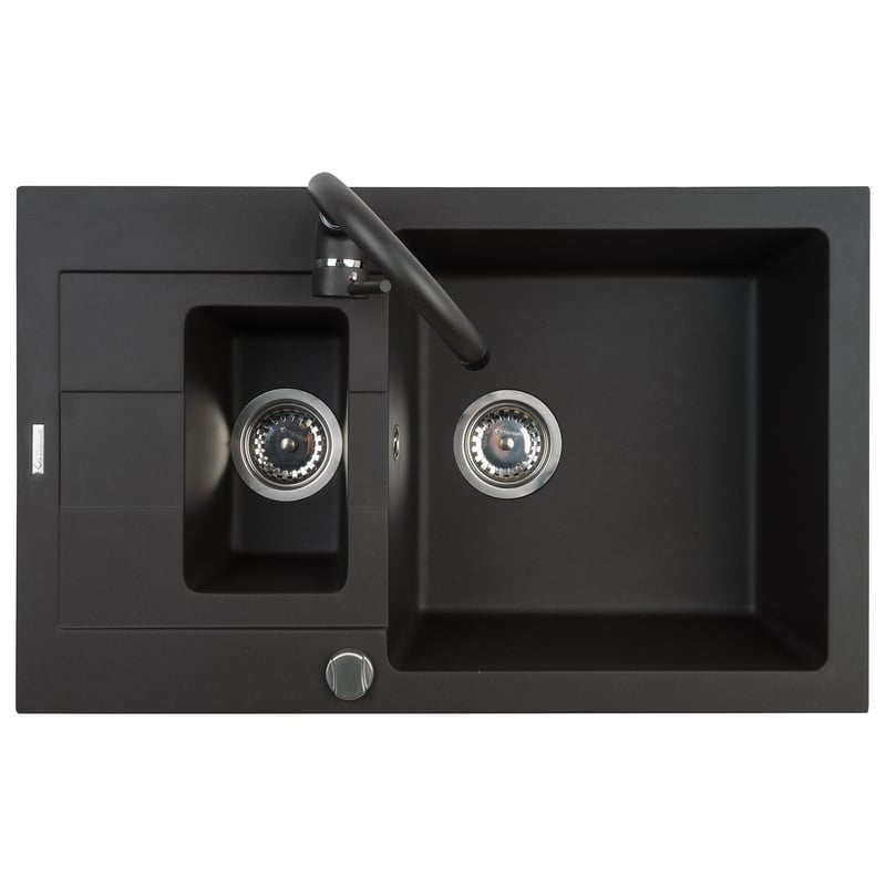 Zlewozmywak granitowy z baterią Senar Pyramis