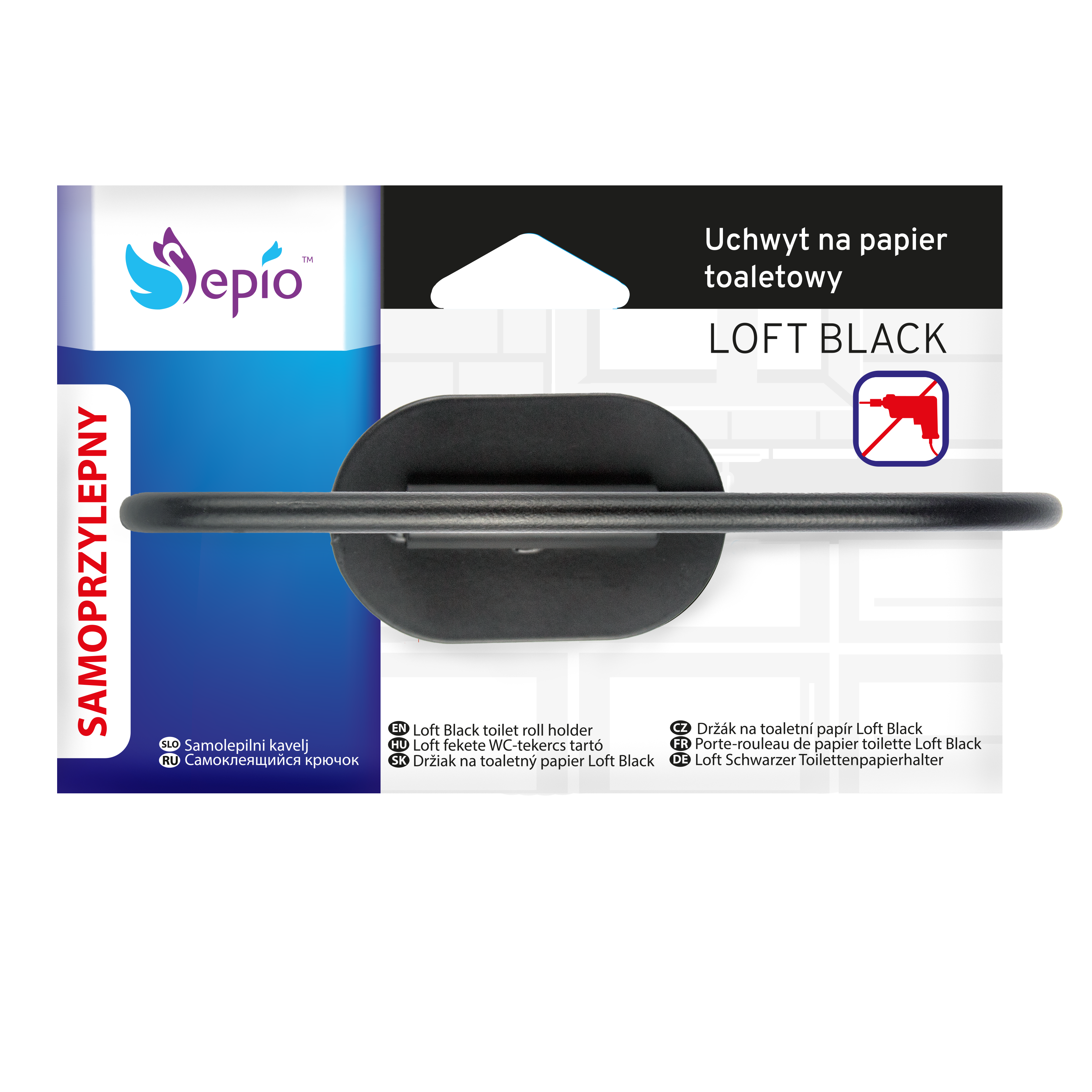 Uchwyt ścienny na papier toaletowy Sepio - 4