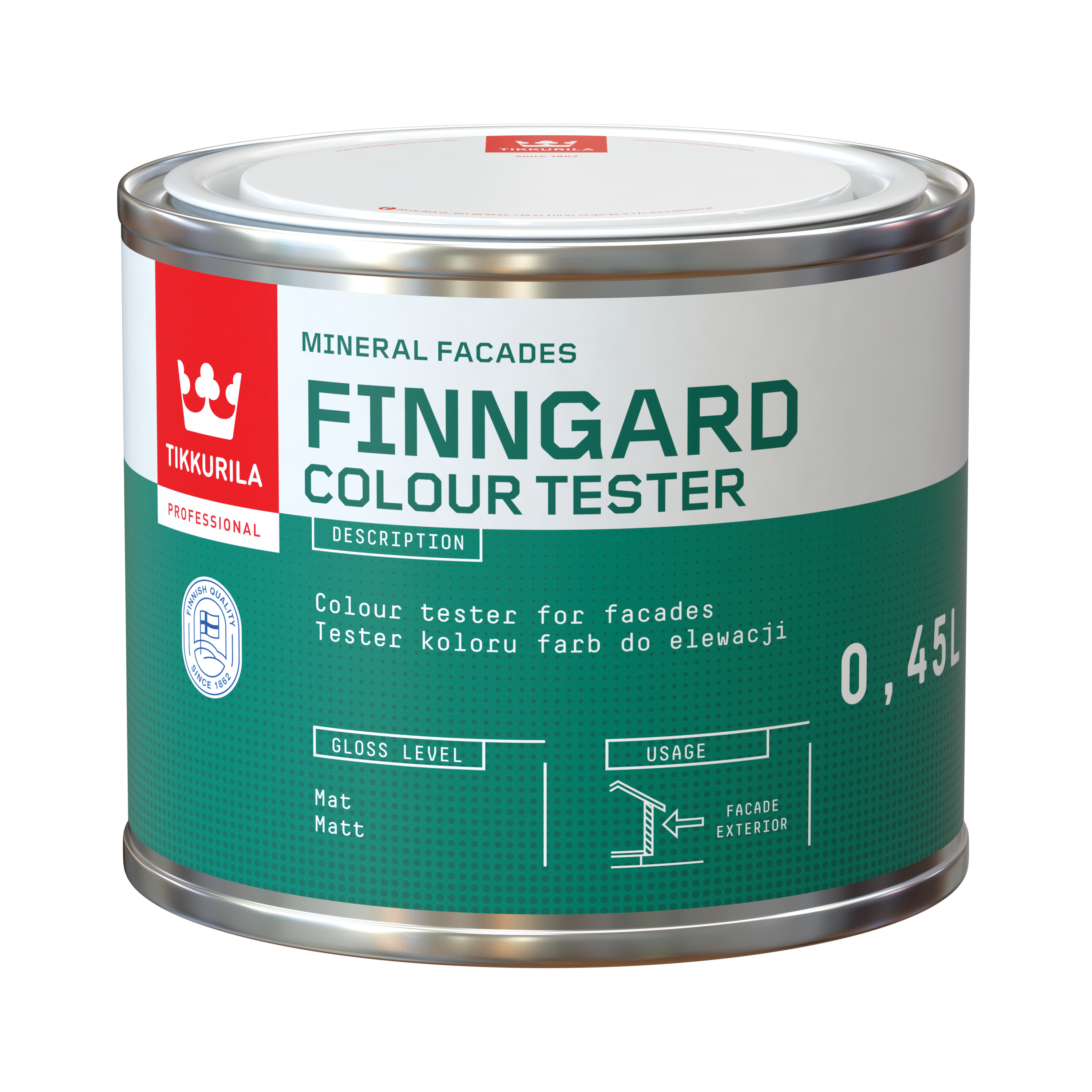 Tester koloru farb elewacyjnych Tikkurila Finngard 0.45 l Baza A