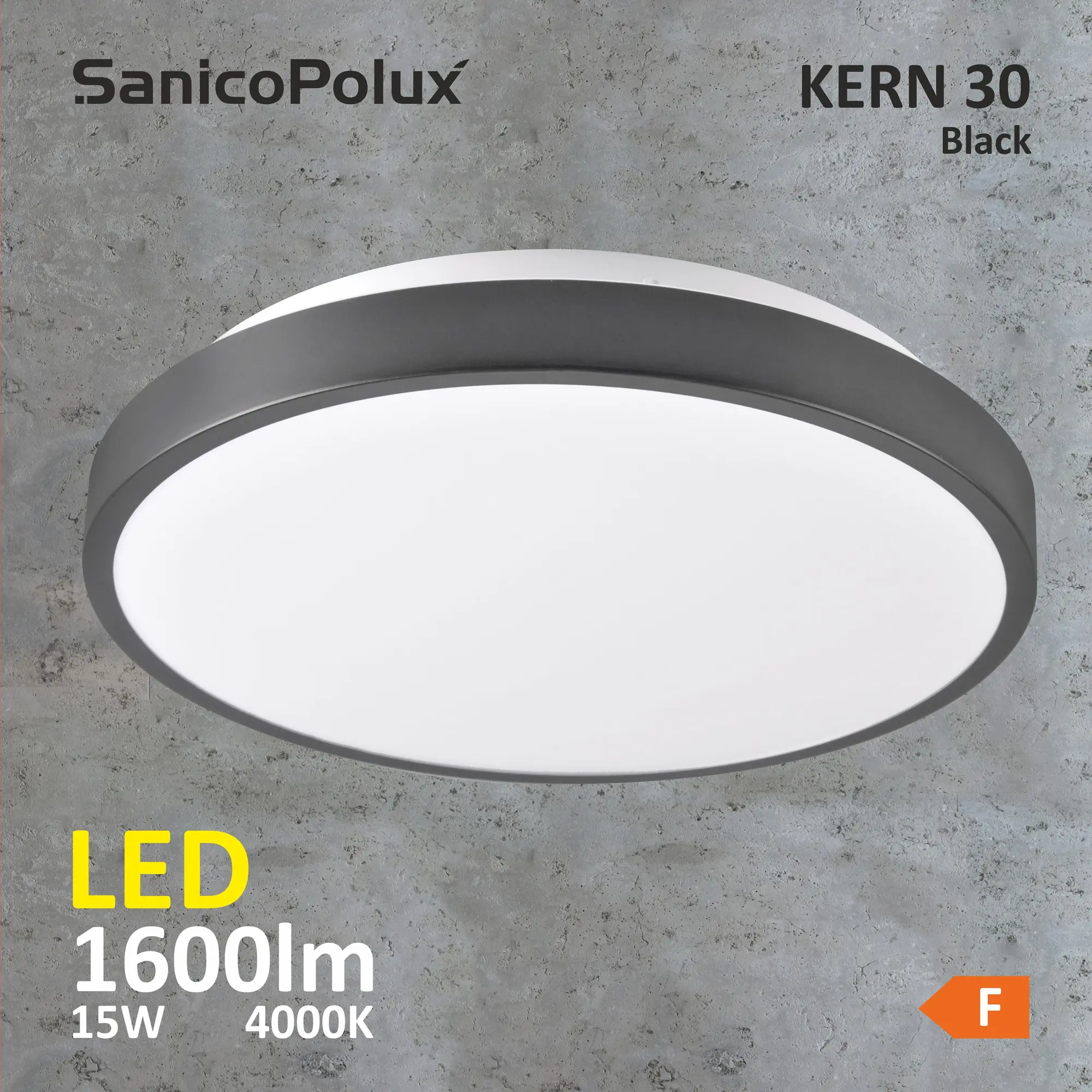 Plafon Kern 30 cm czarny LED Polux - 5
