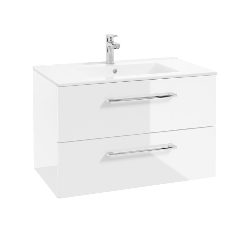 Zestaw szafka pod umywalkę Intenso z umywalką biała 80 cm Sensea