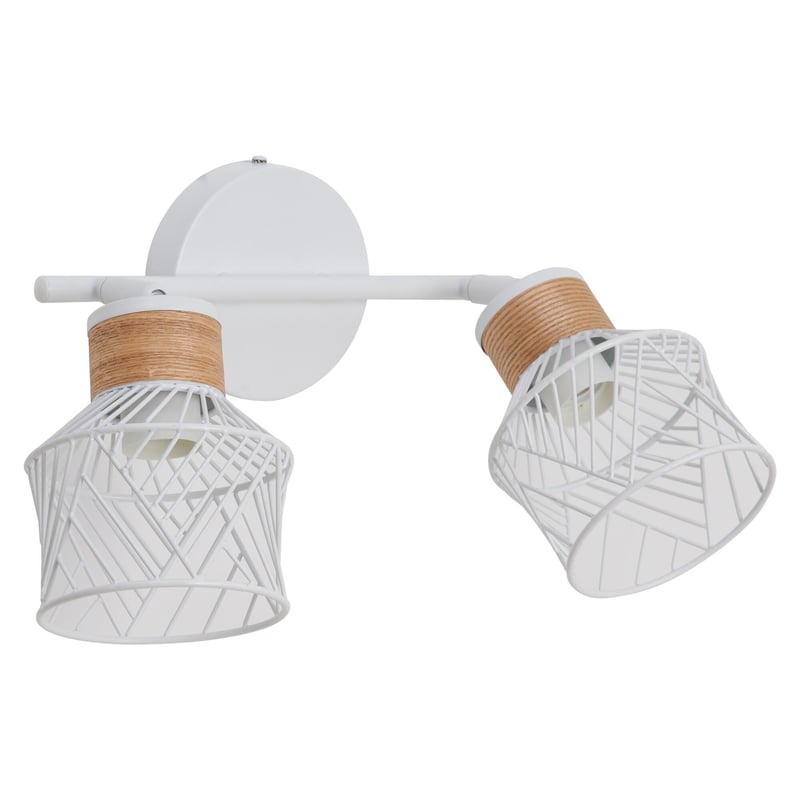 Listwa reflektorowa Kanel biała z drewnem E27 Inspire