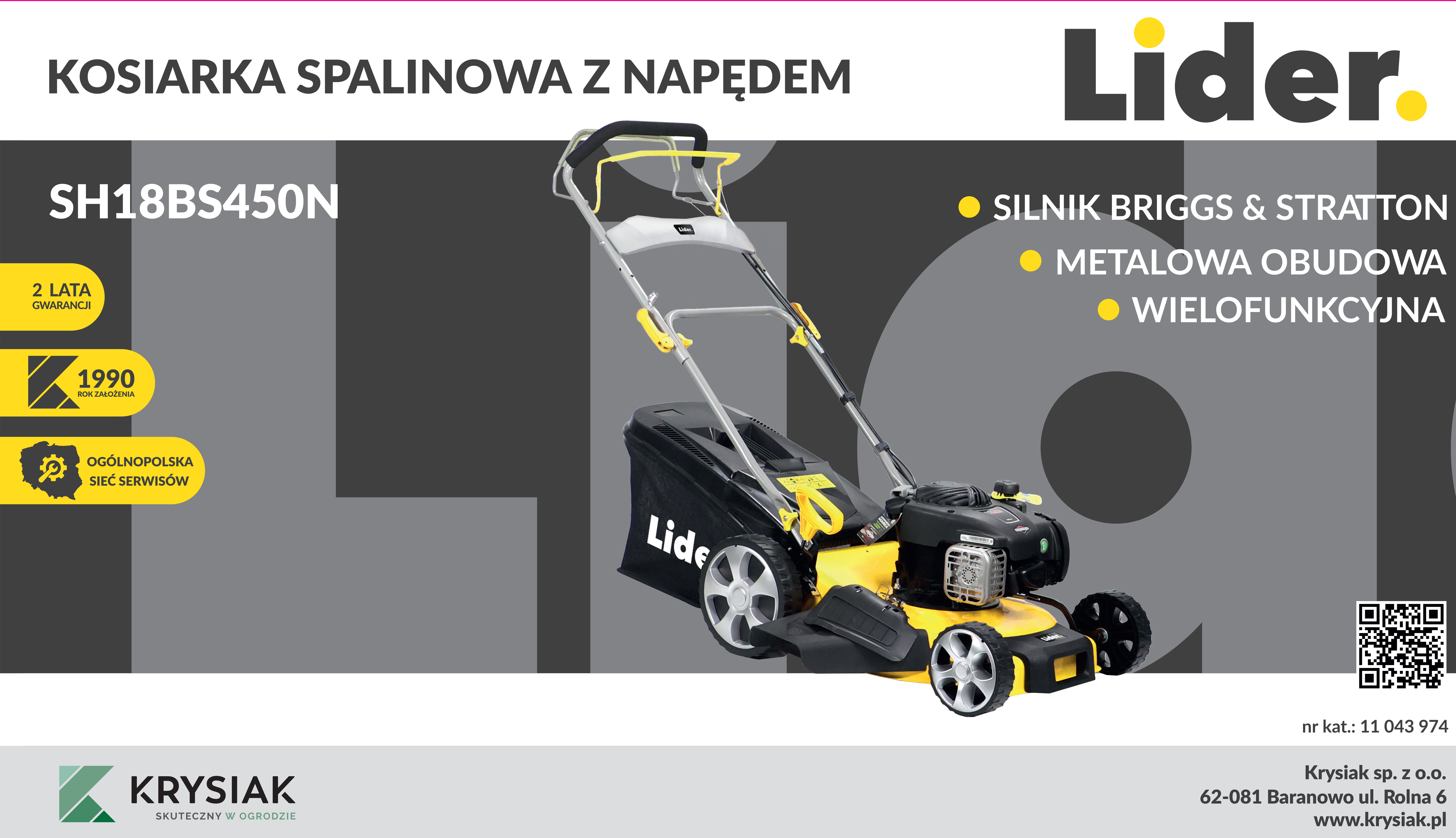 Kosiarka spalinowa Lider SH18BS450N 1.9kW 125cm3 - 11