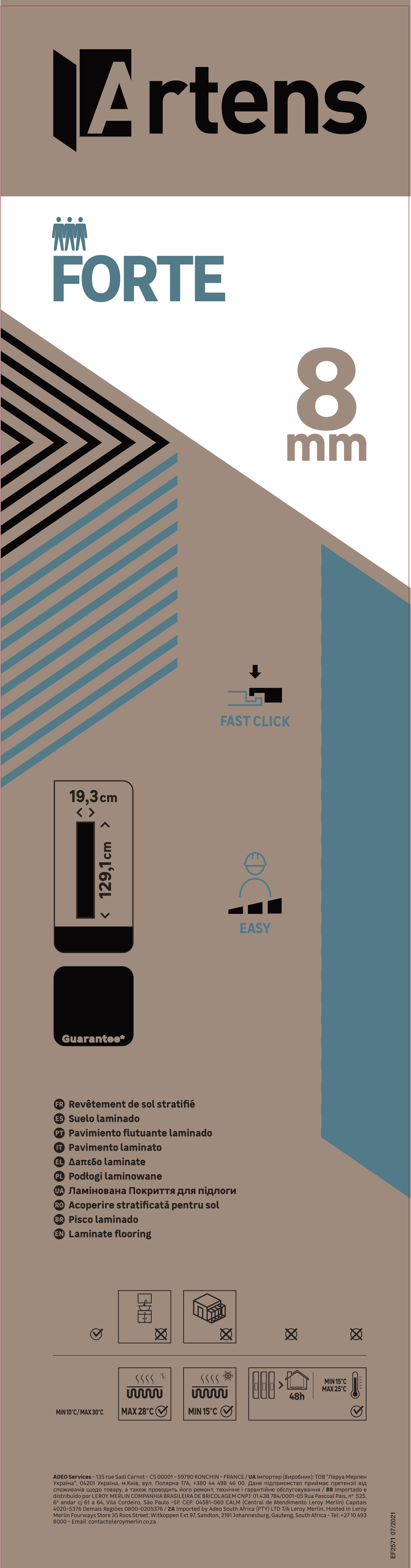Panele podłogowe laminowane AC4 8 mm Artens Design Forte Orito - 8