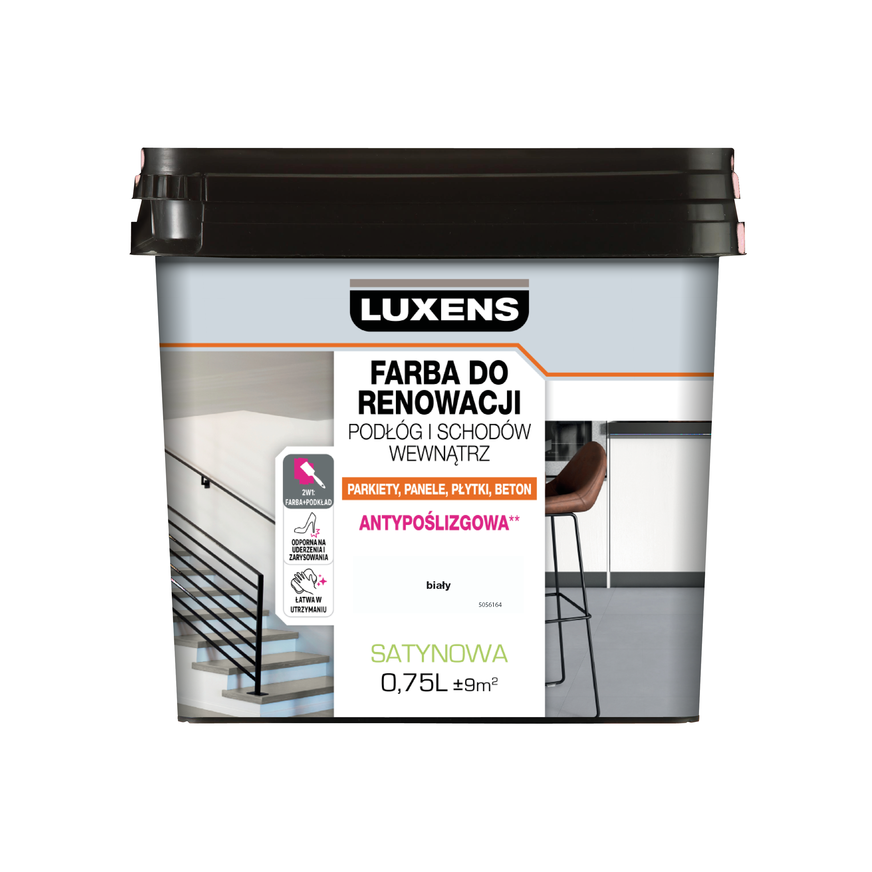 Farba do podłóg renowacyjna 0.75 l Biały satyna Luxens