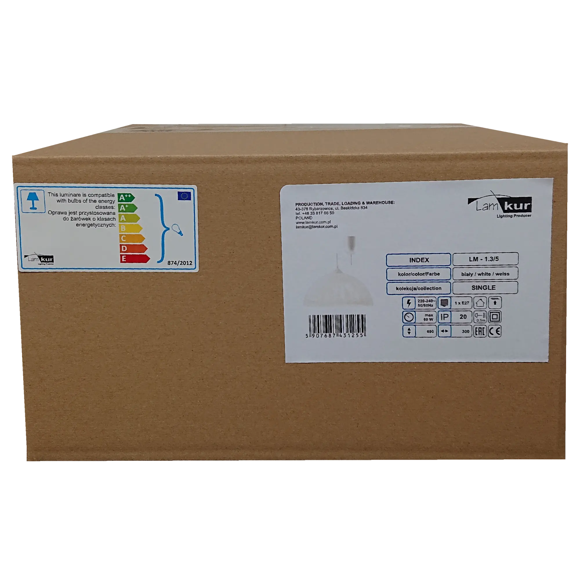 Lampa wisząca Apetite biała E27 Lamkur - 8