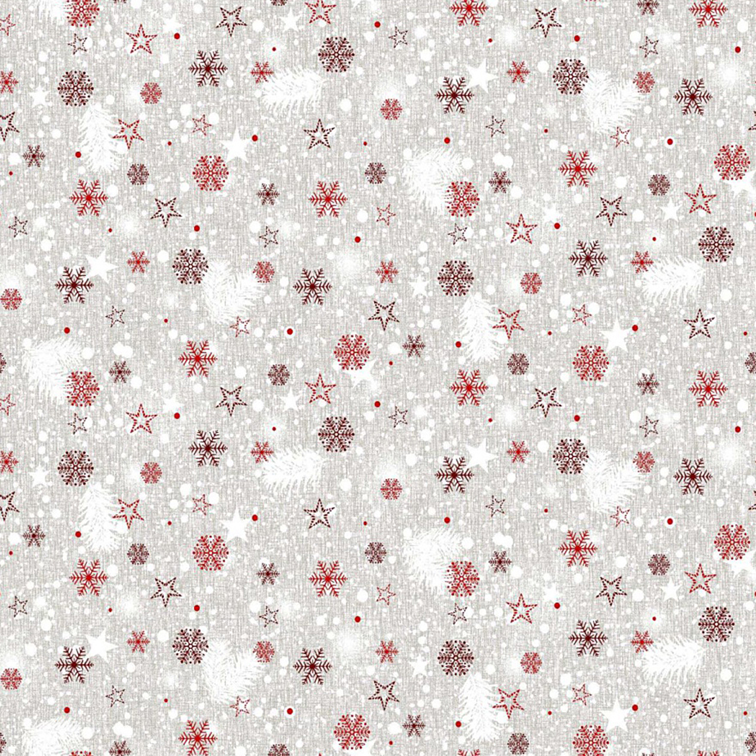 Tkanina świąteczna na mb Christmas Snowy biała szer. 145 cm