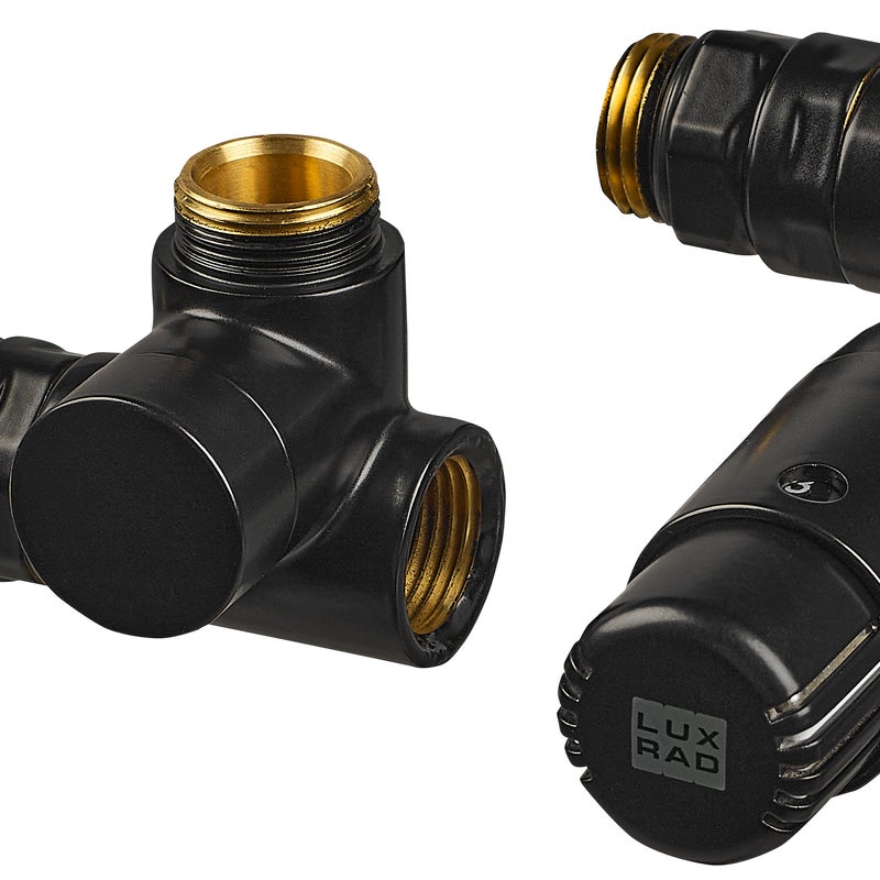 Zestaw termostatyczny TRÓJNIK LEWY 1/2" czarny mat LUXRAD