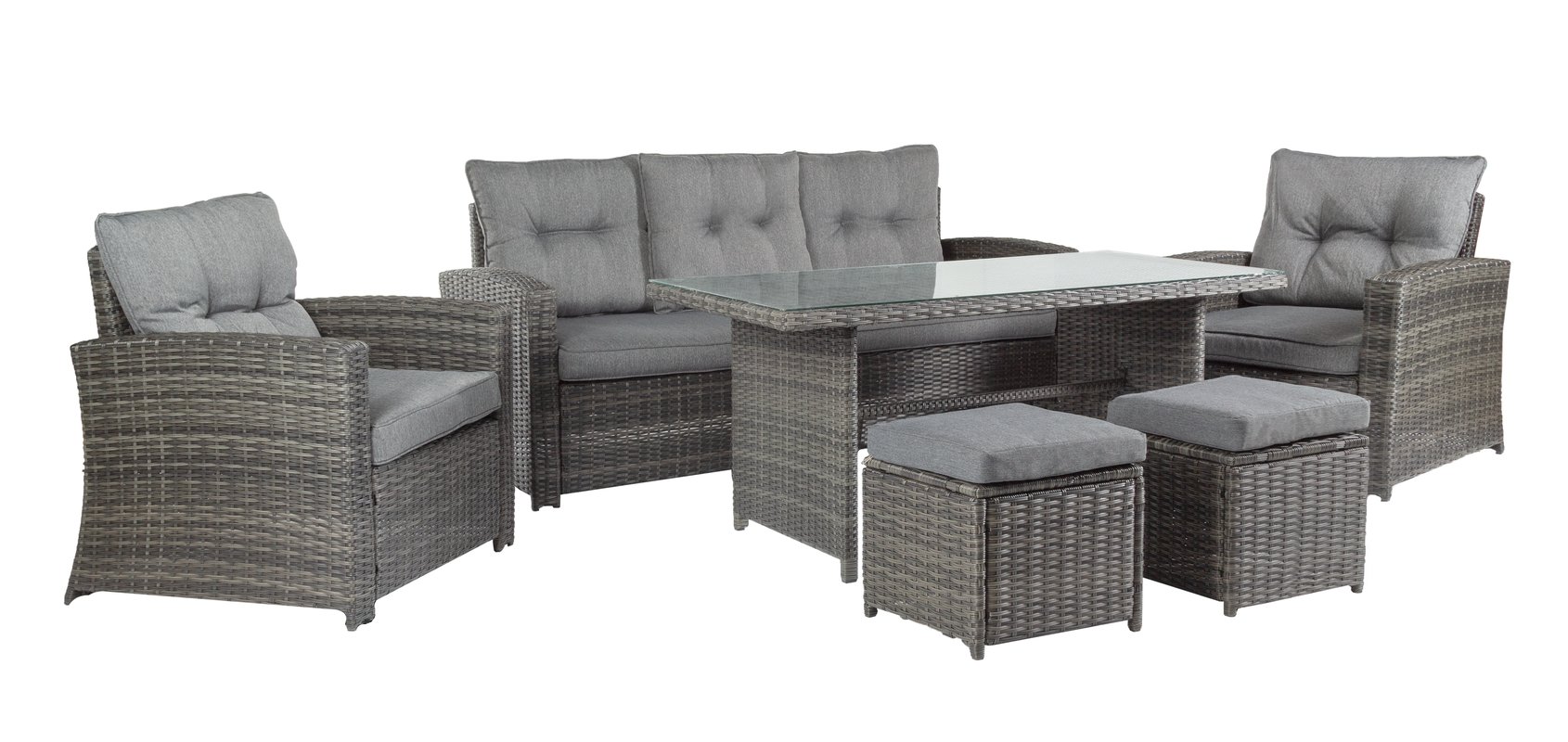 Meble ogrodowe zestaw Kara stalowe szare