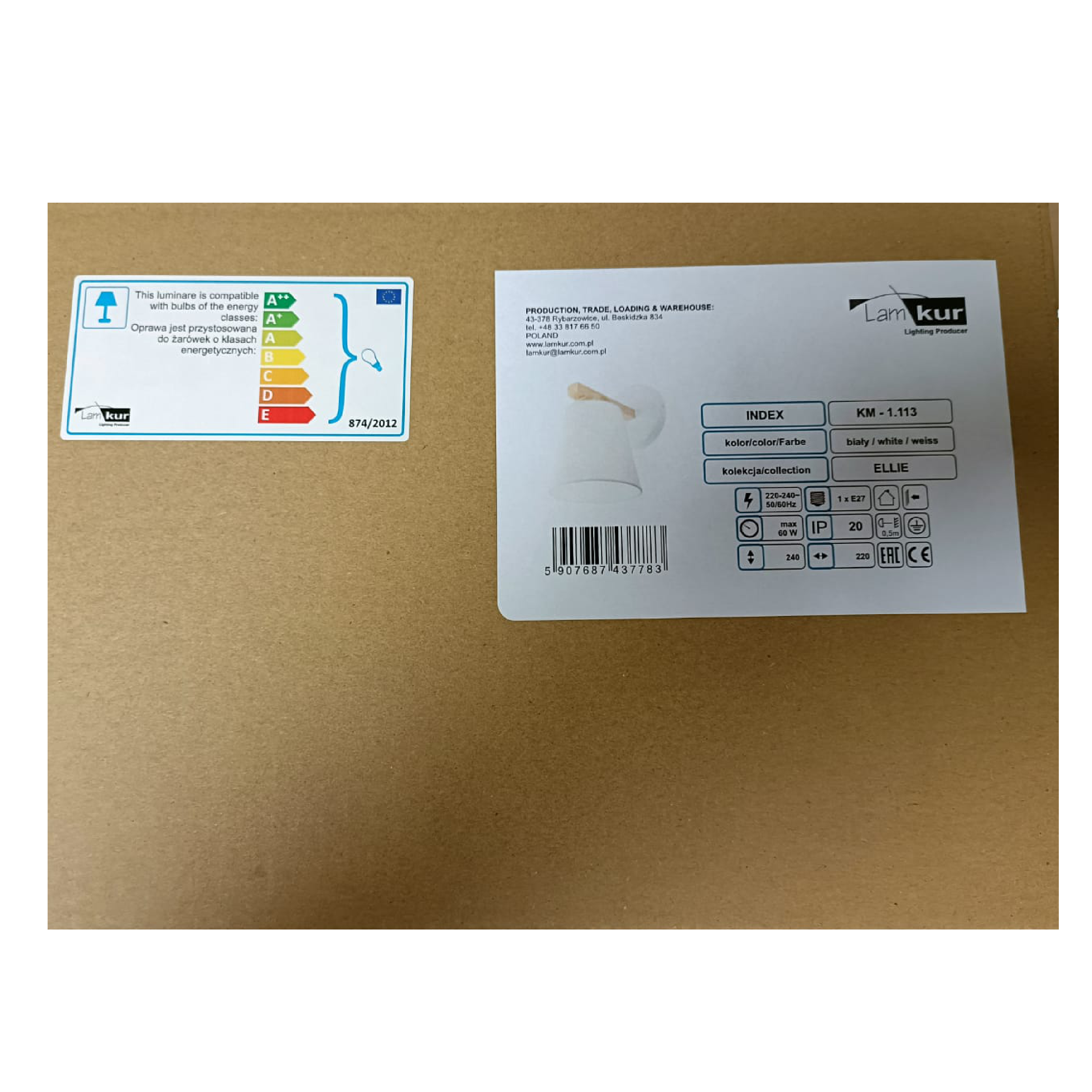 Kinkiet Ellie biały E27 Lamkur - 5