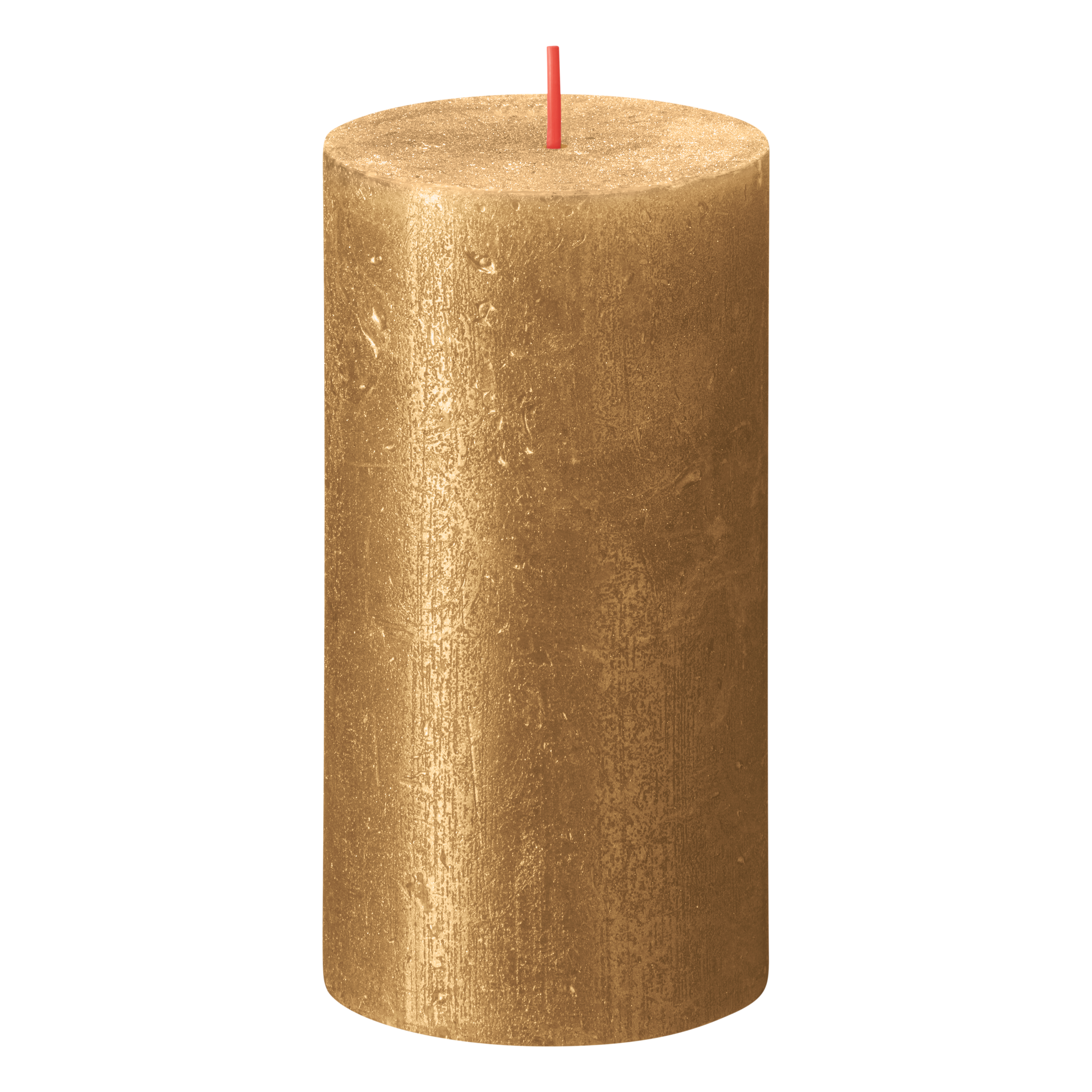 Świeca pieńkowa Rustic Shine złota wys. 13 cm Bolsius