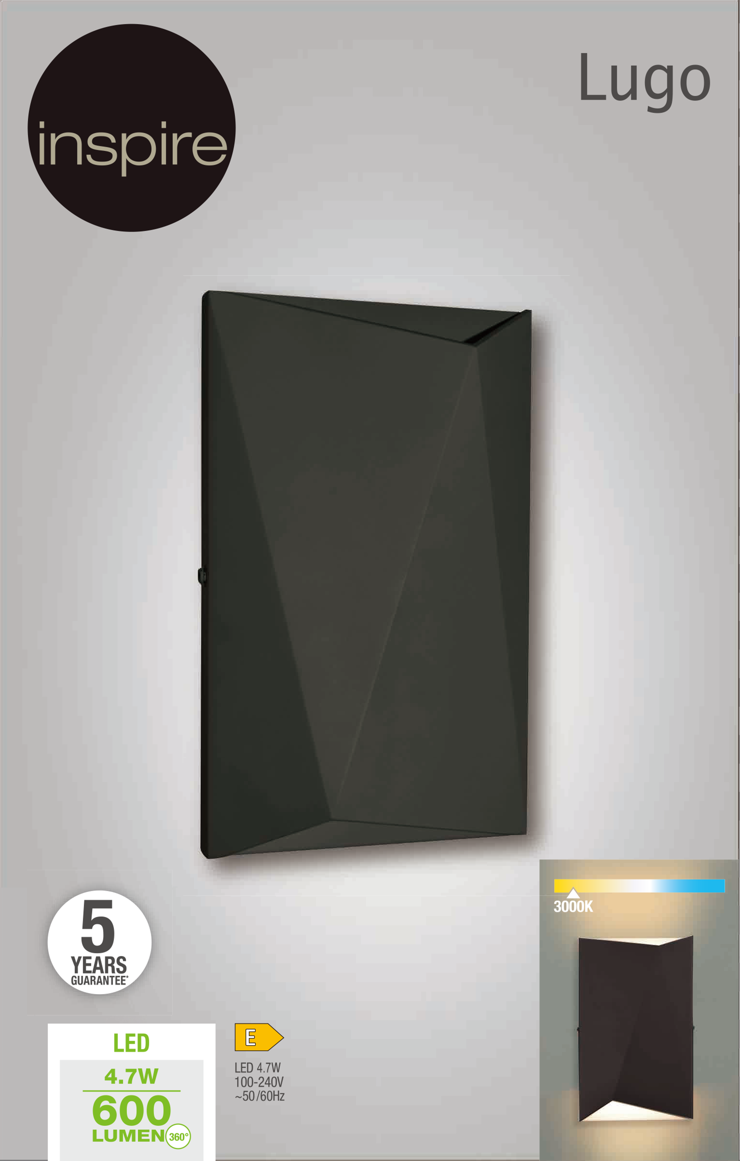 Kinkiet Lugo czarny LED Inspire - 8