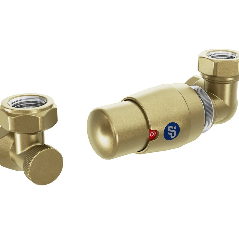 Zestaw termostatyczny OSIOWY-PRAWY złoty mat