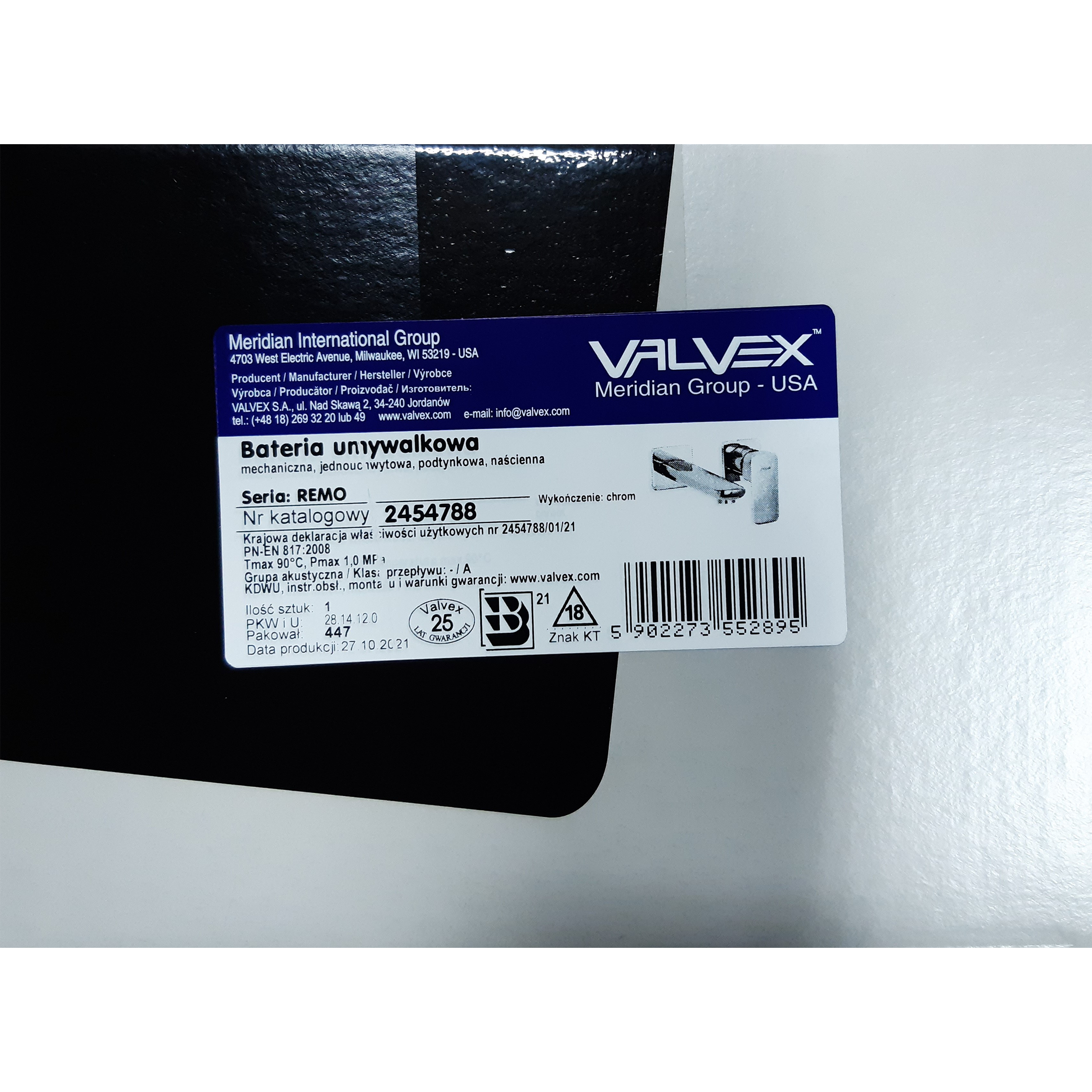 Bateria podtynkowa umywalkowa chrom Remo Valvex - 3