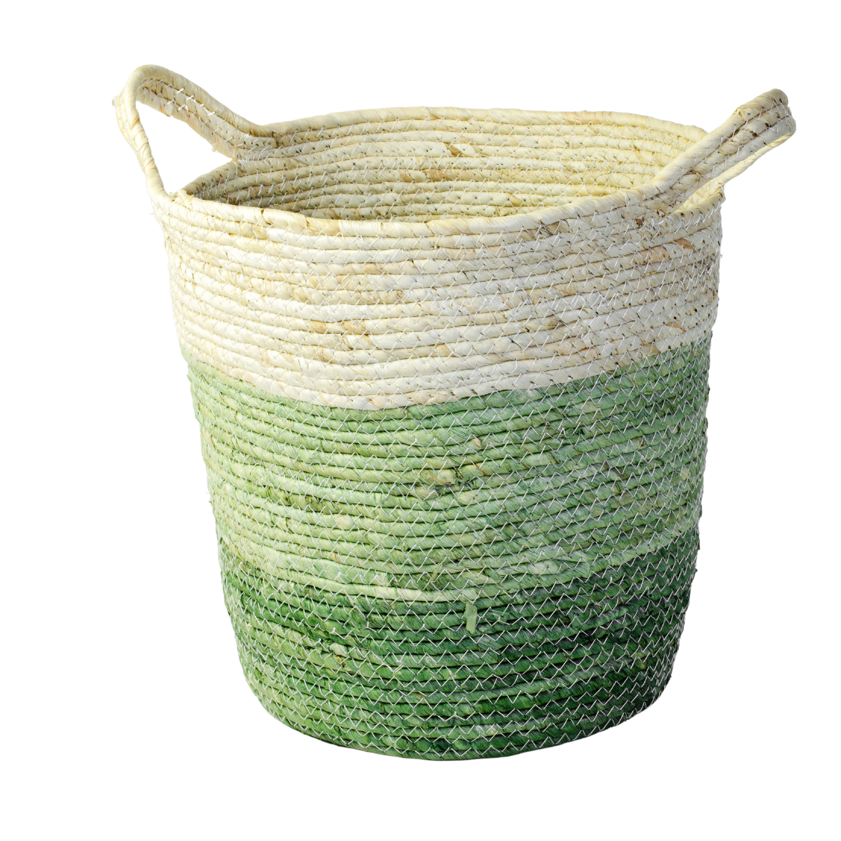 Osłonka doniczki kosz pleciony 30 cm boho zielony