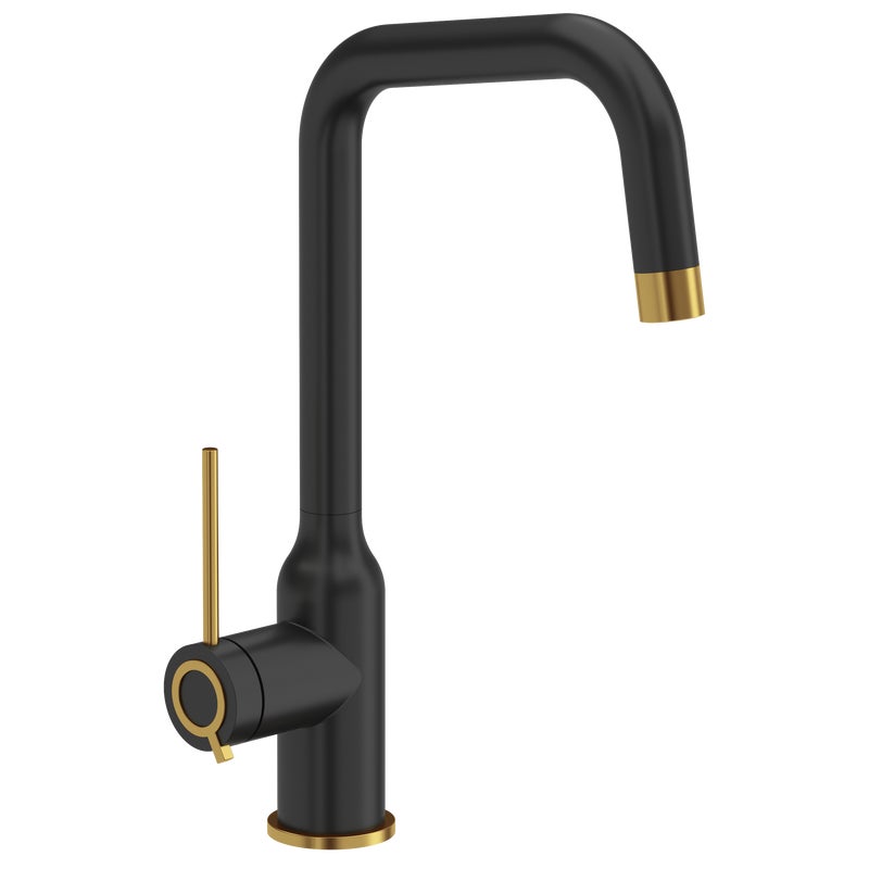 Bateria kuchenna Natalie Czarno Złota wylewka U 34 cm Quadron