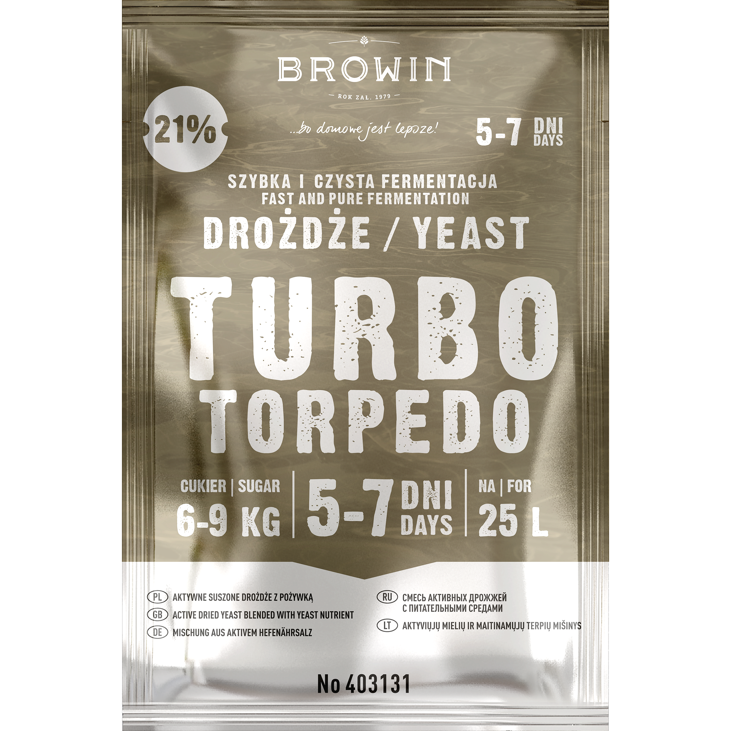 Drożdże gorzelnicze 100g Browin Turbo Torpedo