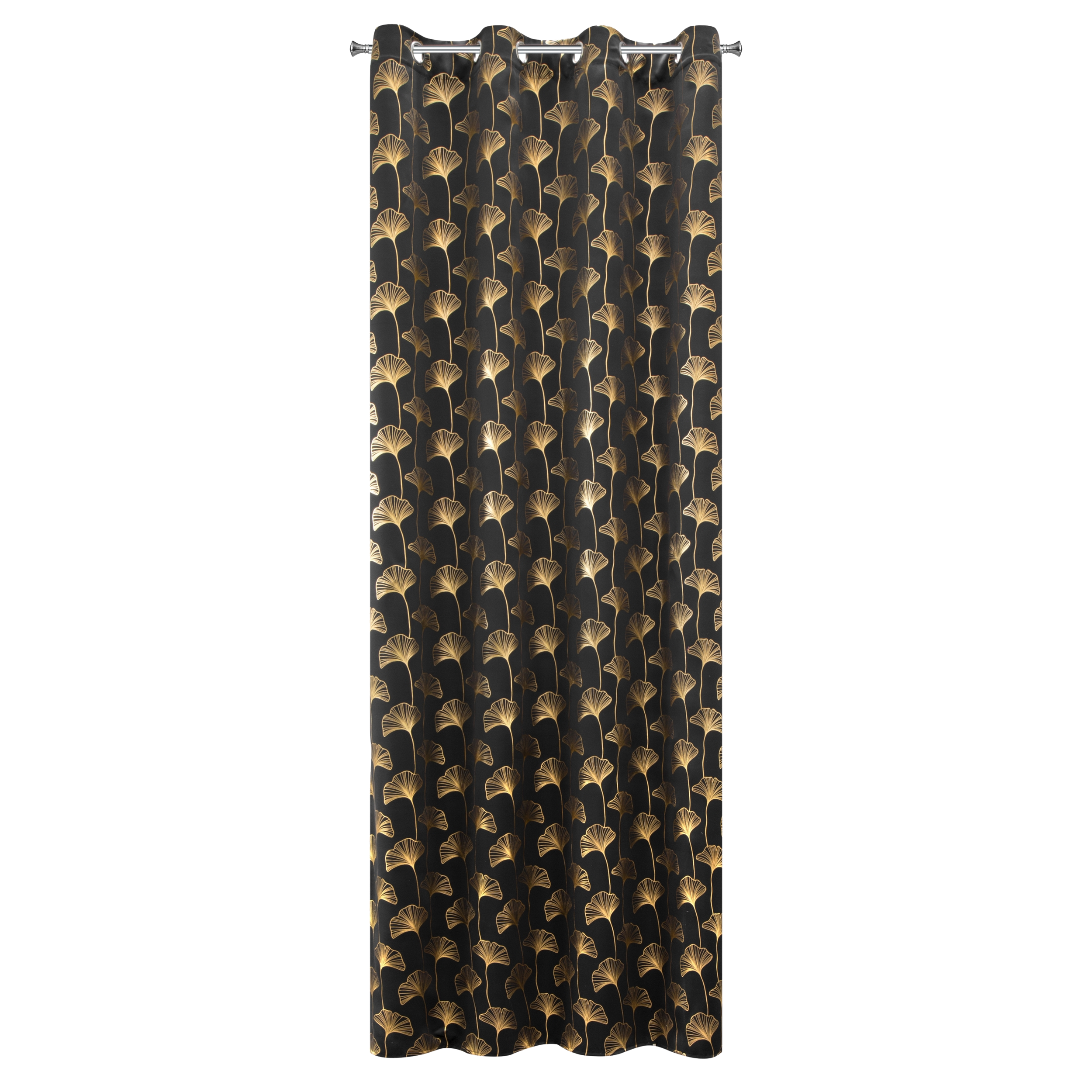 Zasłona Clara czarno-złota 140 x 250 cm na przelotkach