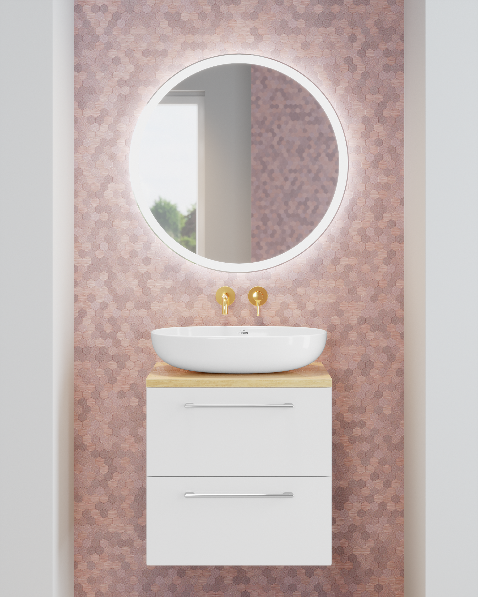 Umywalka ceramiczna nablatowa Teja 60 Invena - 13