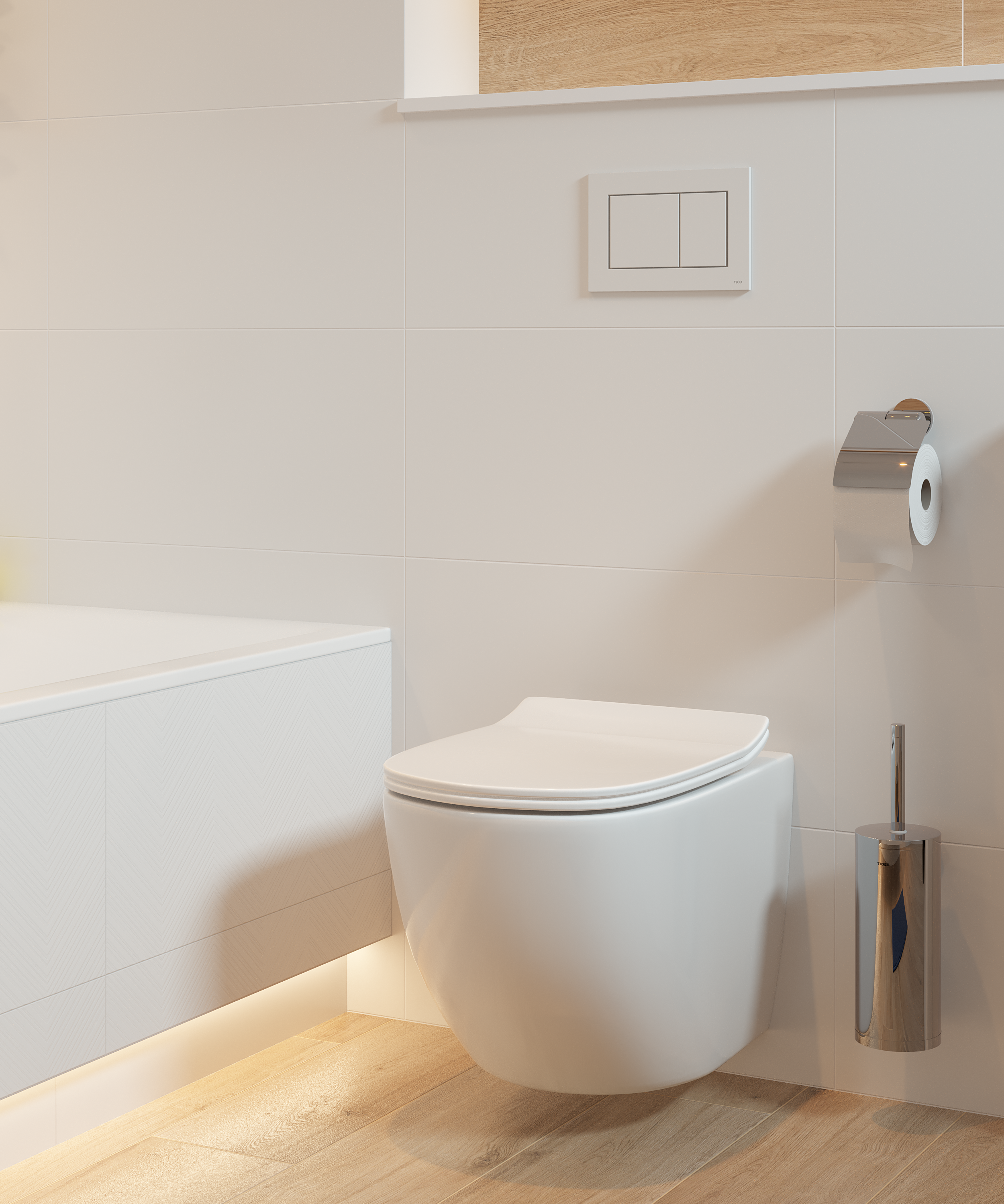 Przycisk spłukujący do stelaża Now biały błyszczący Tece - 2