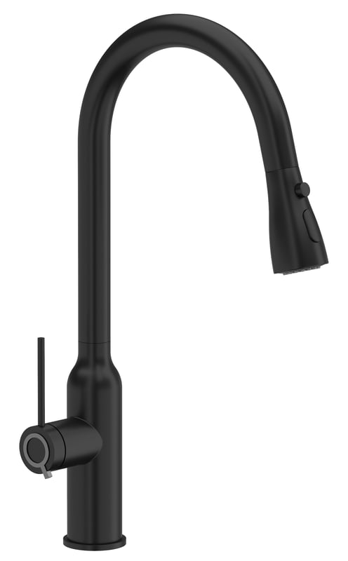 Bateria kuchenna Jessica Czarna matowa wylewka U 47 cm Quadron