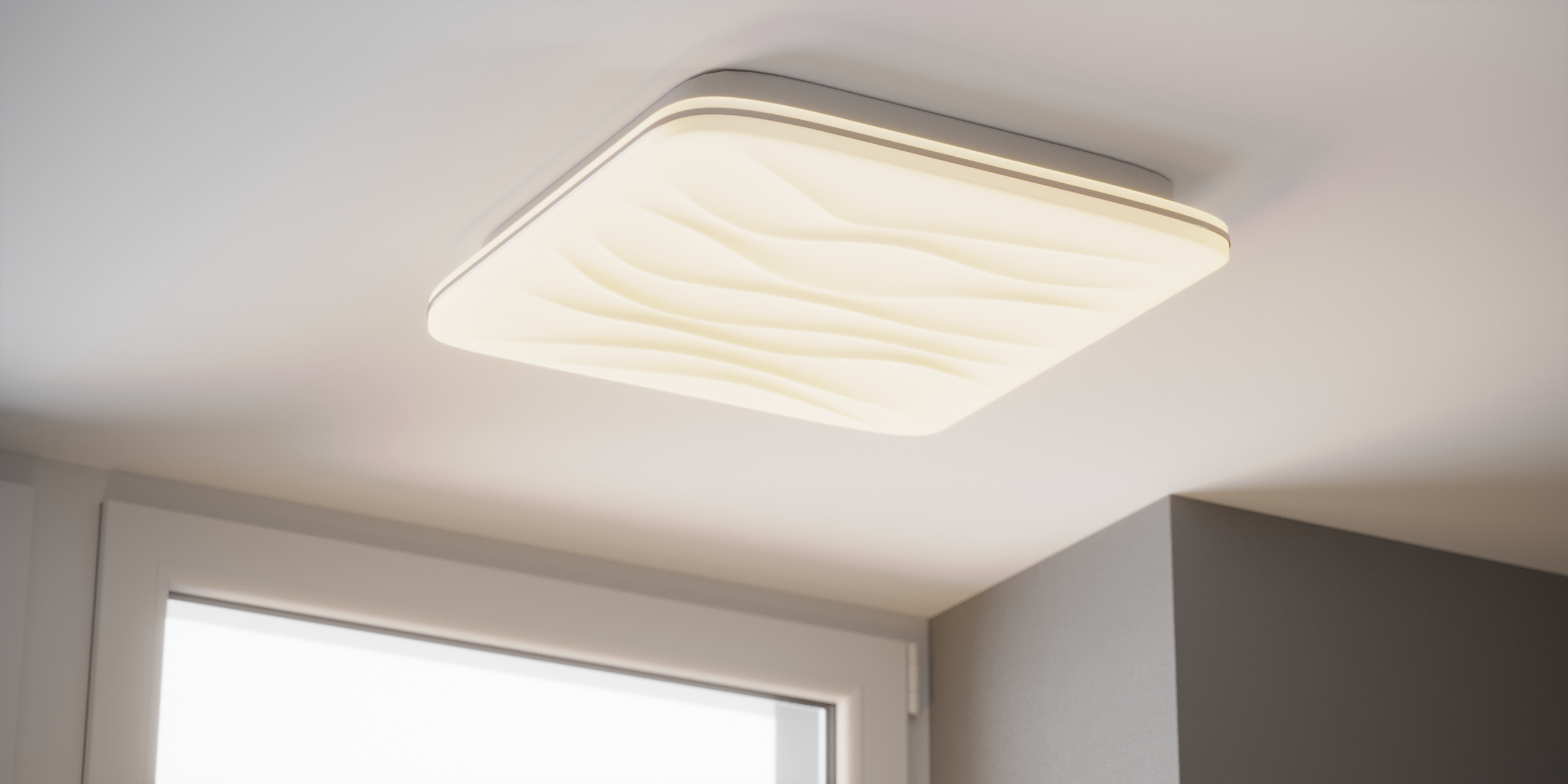 Plafon Desert z pilotem 43 cm biały LED Polux - 2