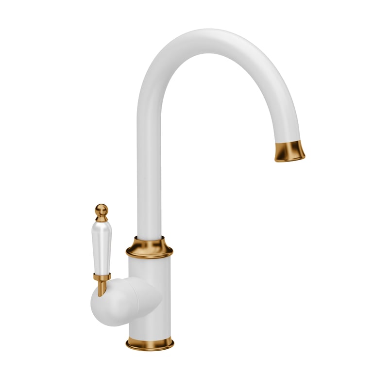 Bateria kuchenna Rachel Biało Miedziowa wylewka U 33 cm Quadron