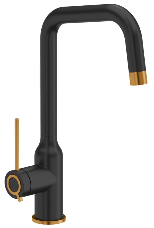 Bateria kuchenna Natalie Czarna Miedź wylewka U 34 cm Quadron