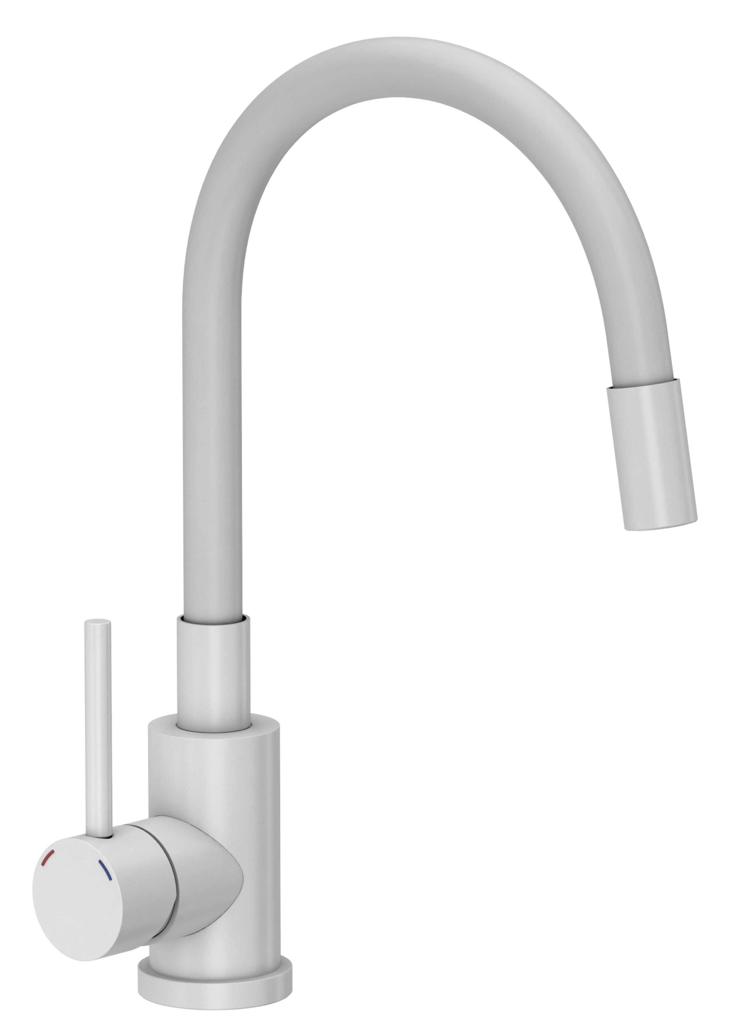 Bateria kuchenna z elastyczną wylewką Elastic Biała matowa Quadron