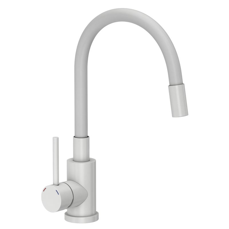 Bateria kuchenna z elastyczną wylewką Elastic Biała matowa Quadron