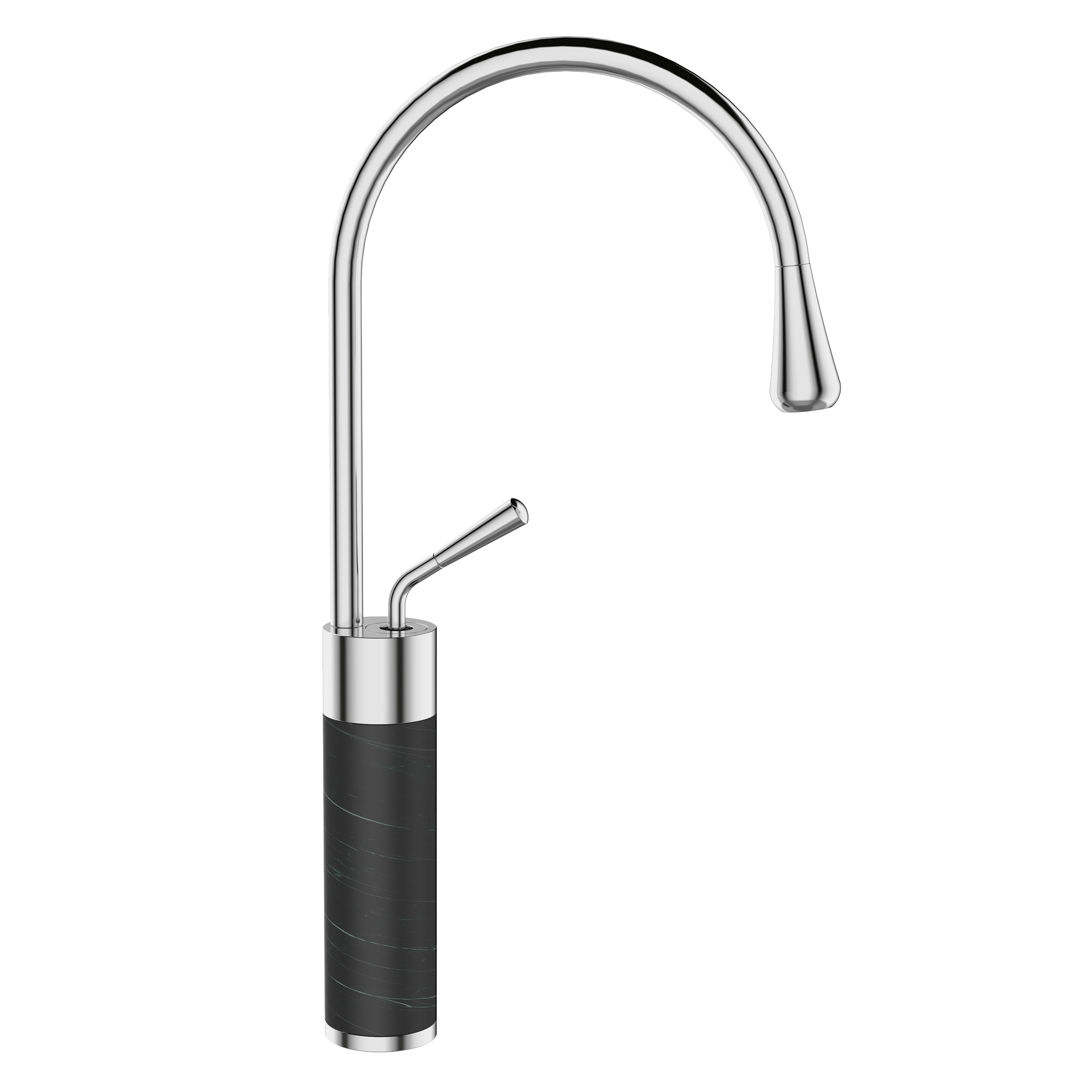 Bateria umywalkowa czarna 45 cm Stone Invena