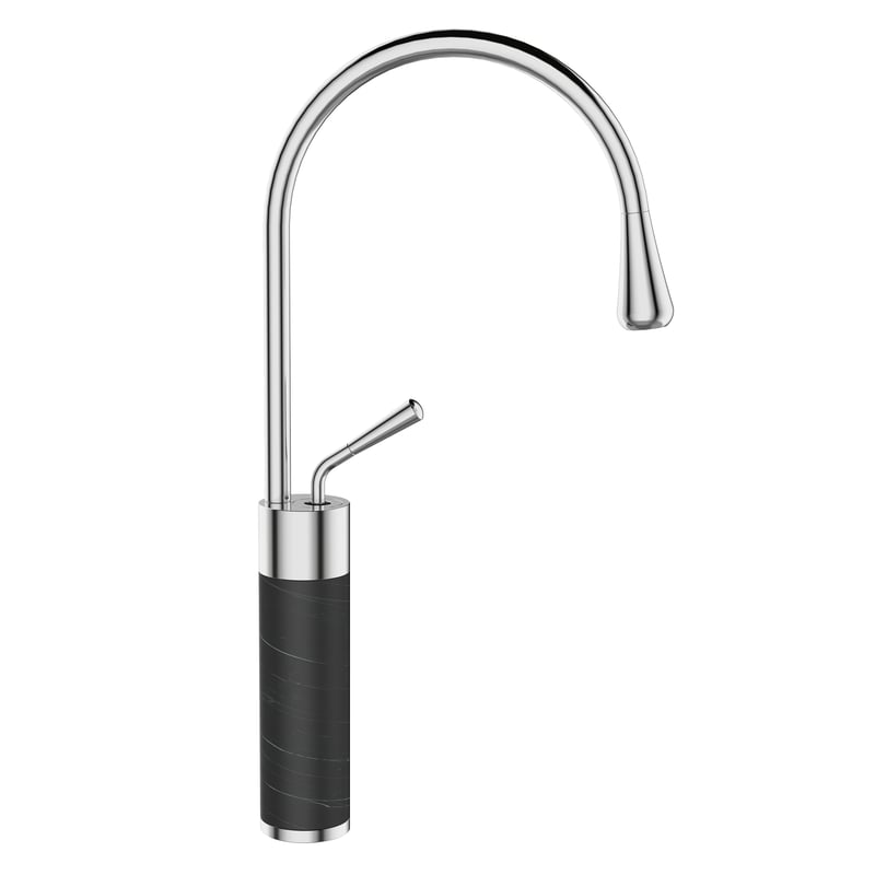 Bateria umywalkowa czarna 45 cm Stone Invena