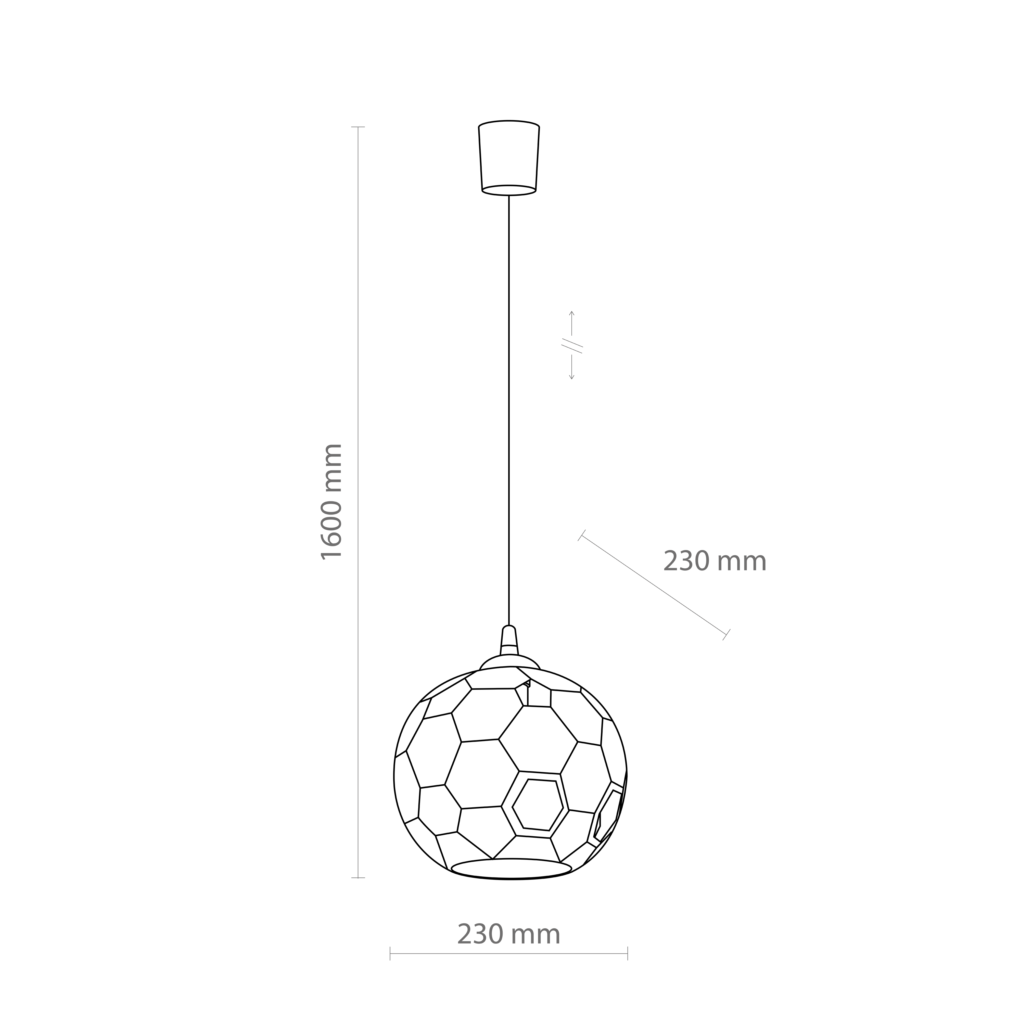 Lampa wisząca Football piłka nożna E27 TK Lighting - 5