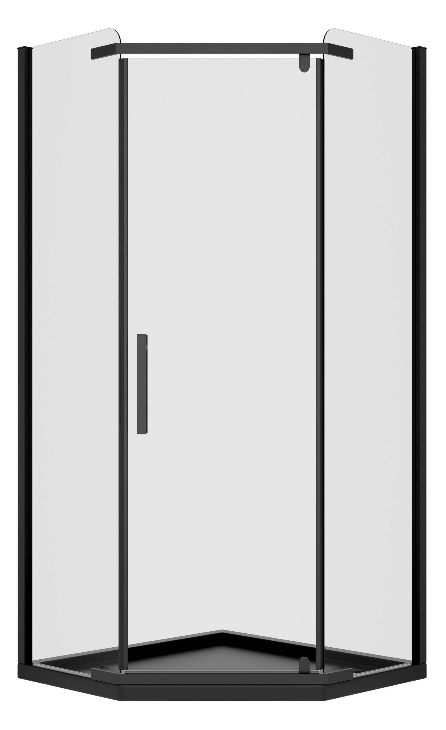 Kabina prysznicowa pięciokątna Rubi Black 80 x 80 x 195 cm czarna Liveno - 7