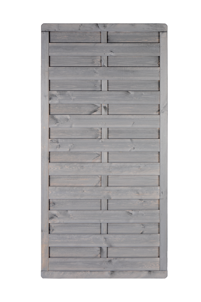 Płot szczelny Parma 90x180 cm drewniany szary Werth-Holz