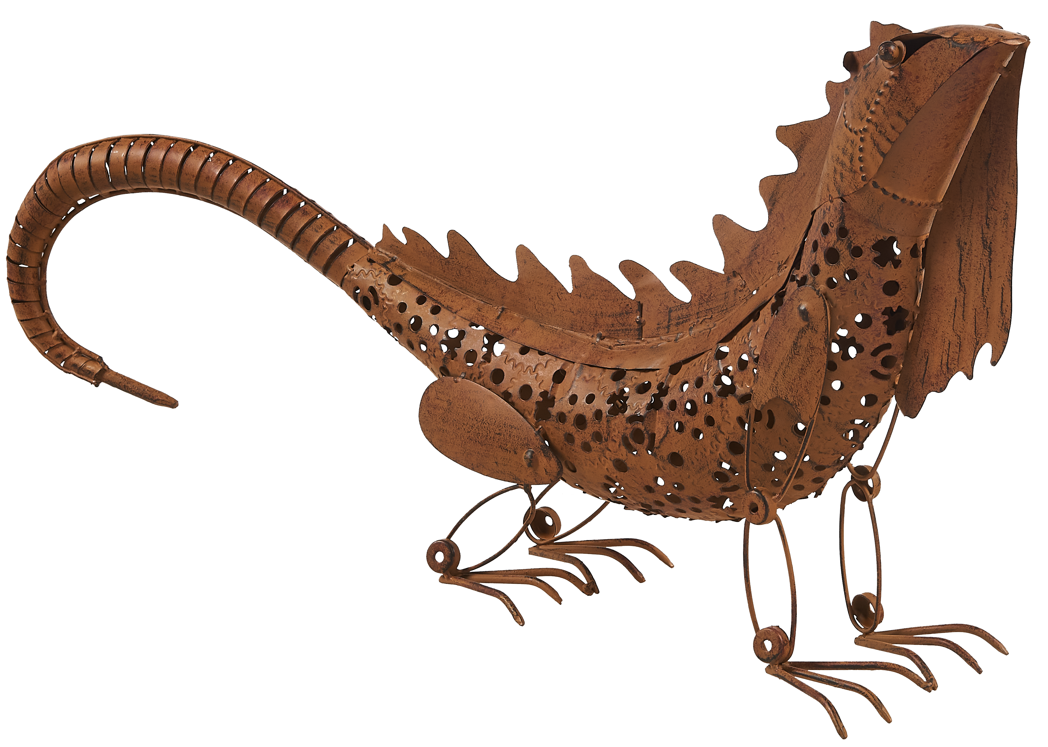 Dekoracja ogrodowa iguana 80x17x60 cm metalowa Nortene